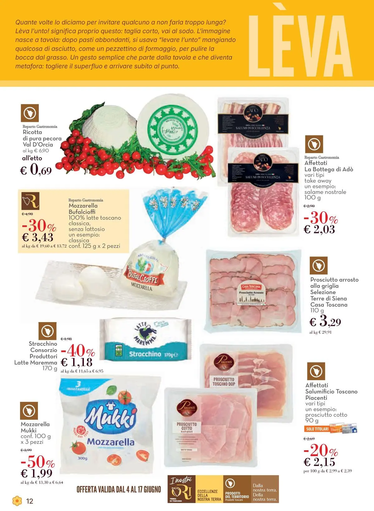 Volantino Conad dal 03/06/2026 > Anteprima | Pagina: 12 | Prodotti: Prosciutto Cotto, Mozzarella, Stracchino, Terra