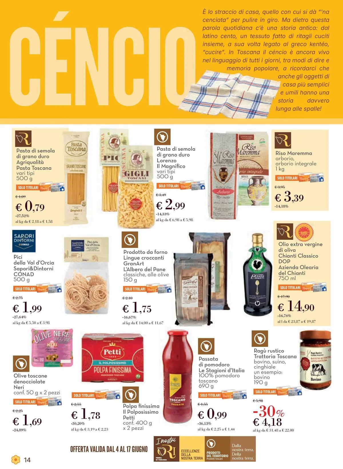 Volantino Conad dal 03/06/2026 > Anteprima | Pagina: 14 | Prodotti: Crackers, Ragú, Olio extra vergine, Forno