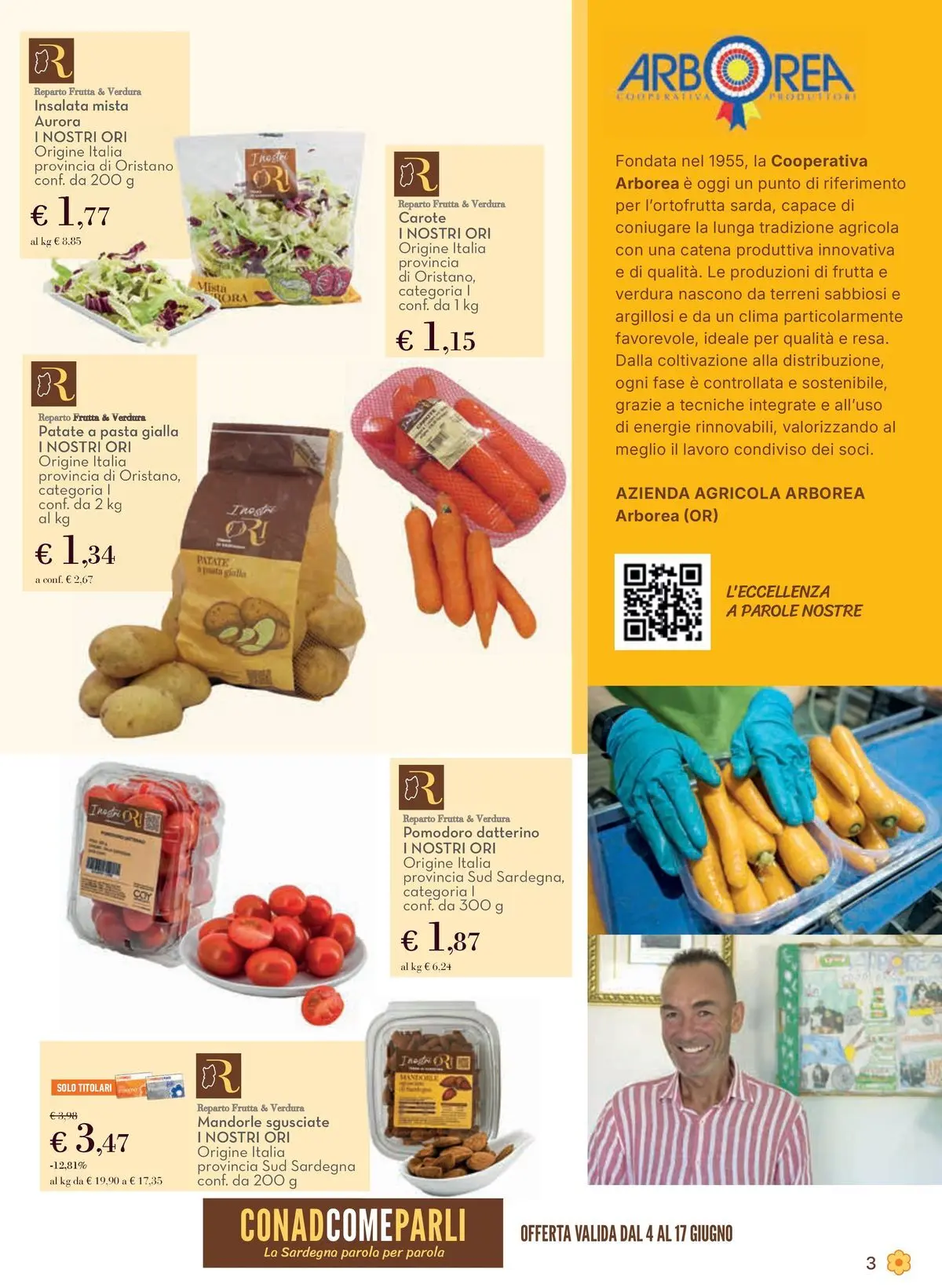 Volantino Conad dal 03/06/2026 > Anteprima | Pagina: 3 | Prodotti: Insalata, Patate, Frutta, Carote