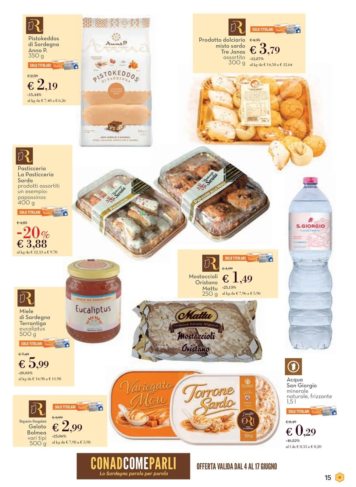 Volantino Conad dal 03/06/2026 > Anteprima | Pagina: 15 | Prodotti: Gelato, Acqua, Miele