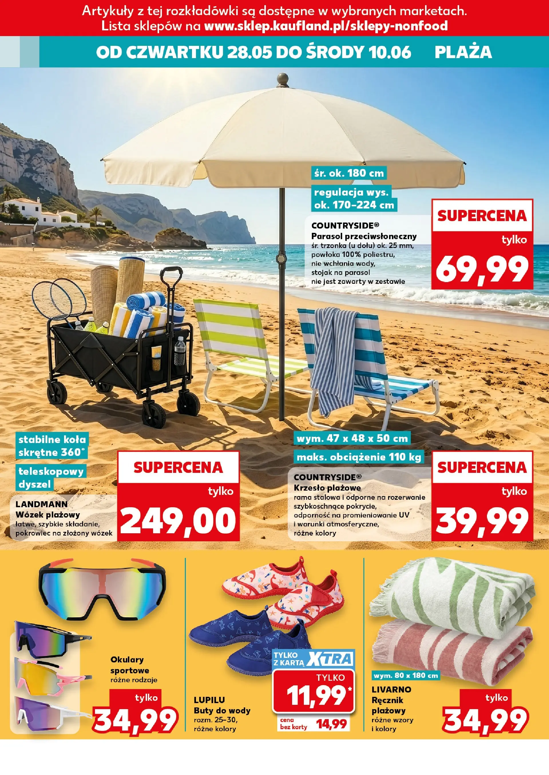 Kaufland gazetka - Złap Okazje od 28.05.2026 - od jutra PDF | Strona: 16 | Produkty: Parasol, Okulary, Buty do wody, Krzesło