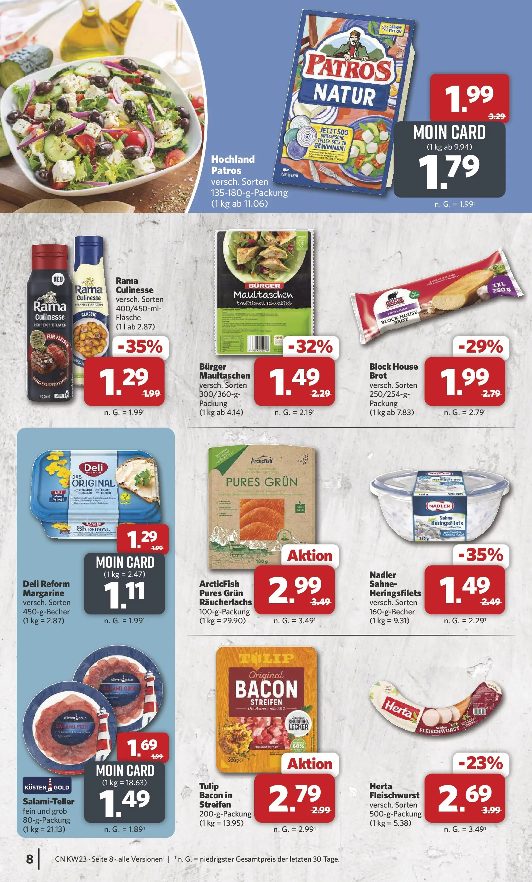 Combi Unsere Combi Wochenangebote (ab 01.06.2026) zum Blättern | Seite: 8 | Produkte: Margarine, Burger, Knoblauch, Salami