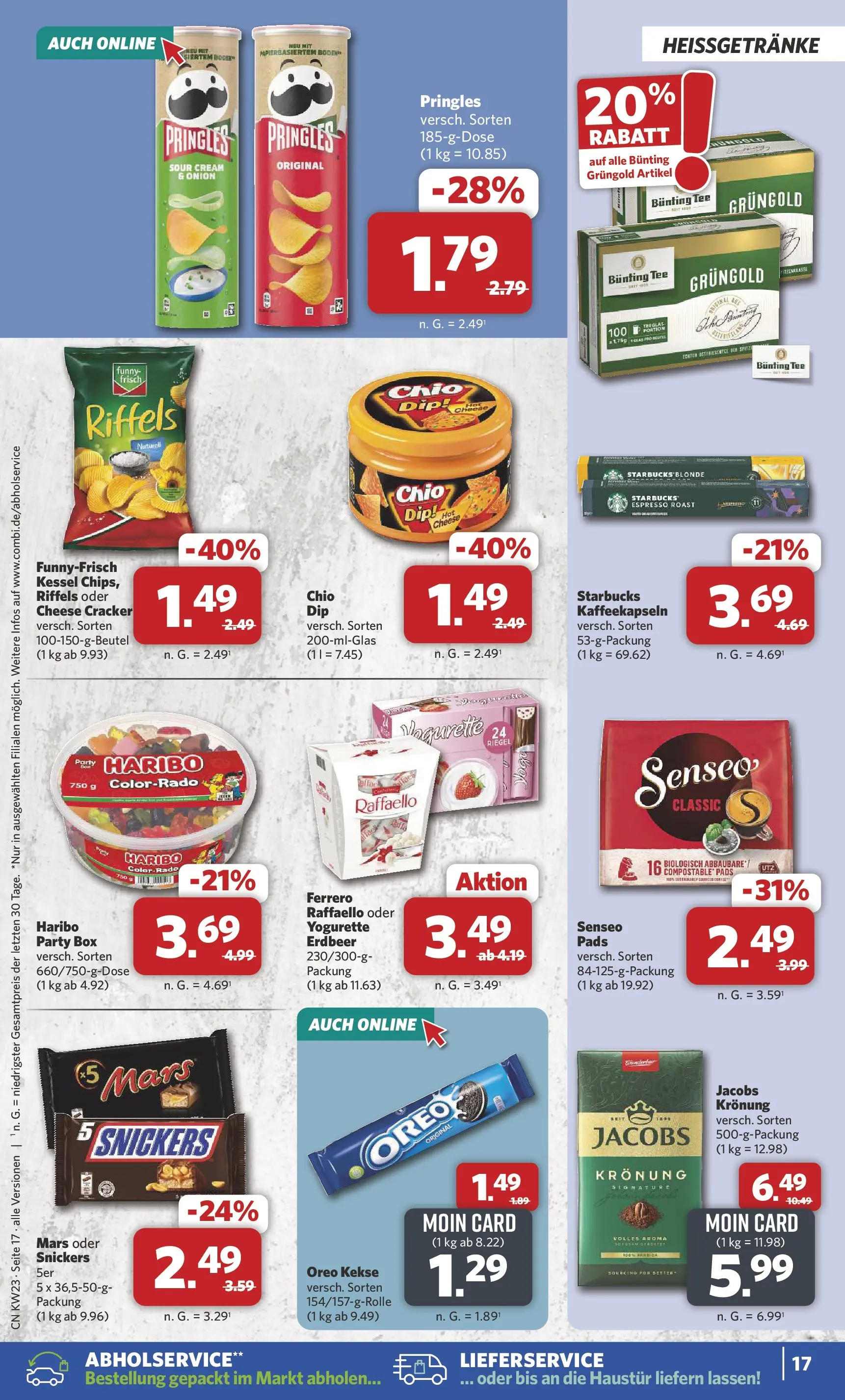 Combi Unsere Combi Wochenangebote (ab 01.06.2026) zum Blättern | Seite: 17 | Produkte: Raffaello, Senseo, Starbucks, Pringles