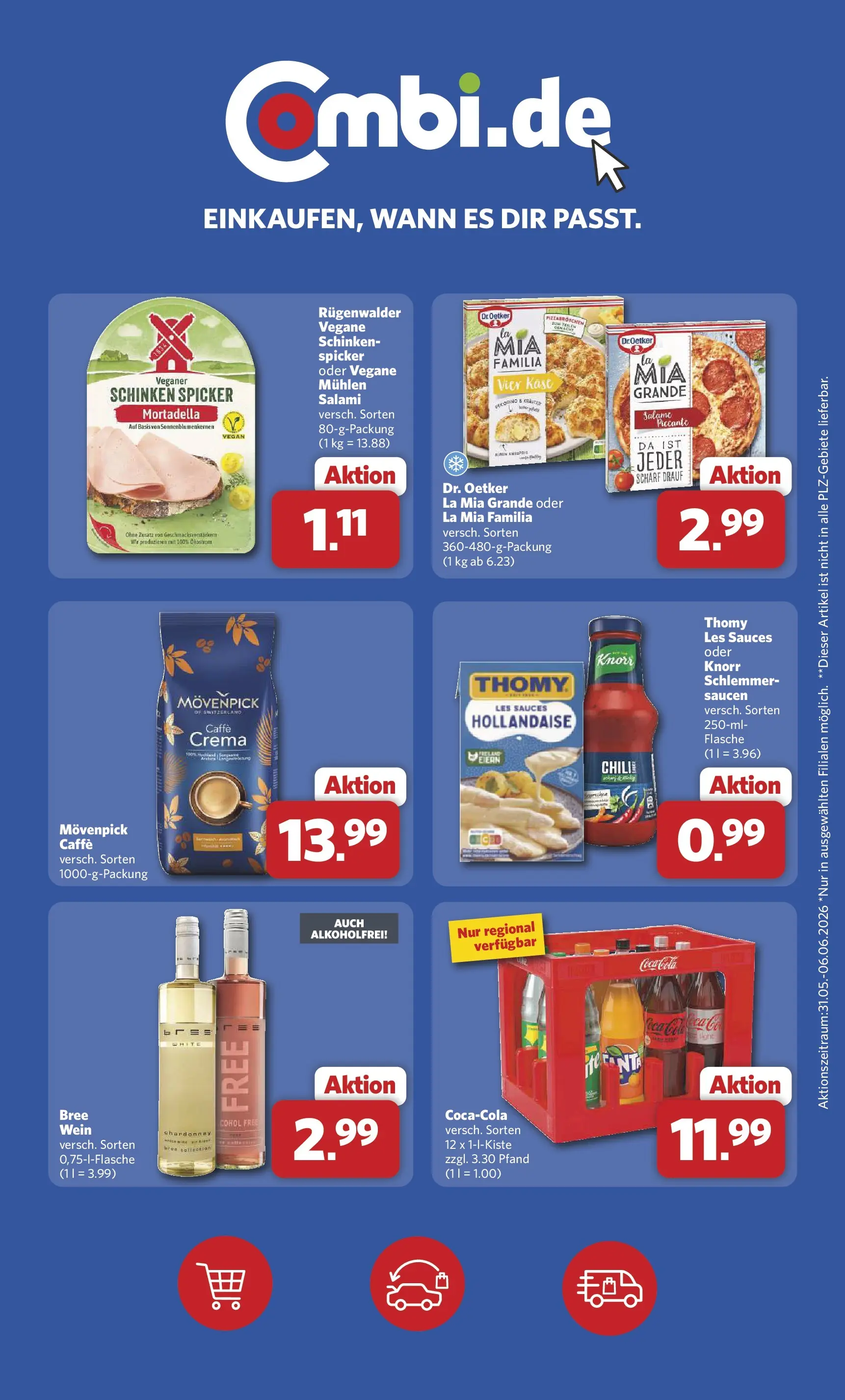 Combi Unsere Combi Wochenangebote (ab 01.06.2026) zum Blättern | Seite: 28 | Produkte: Coca cola, Käse, Knorr, Salami