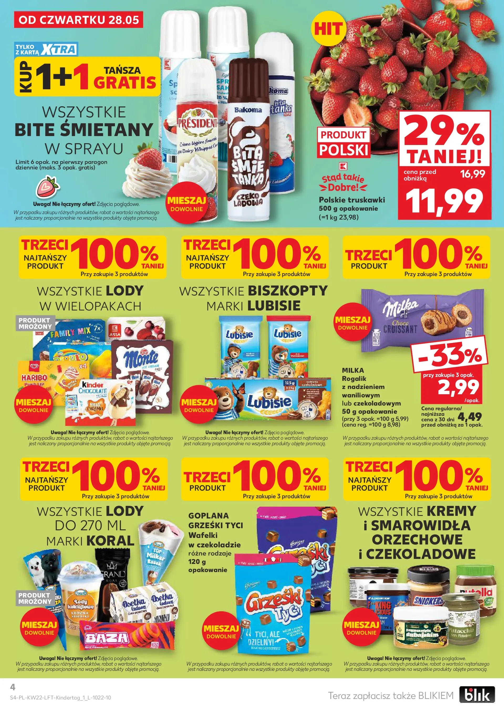 Kaufland gazetka od 28.05.2026 - od jutra PDF | Strona: 4 | Produkty: Karta, Milka, Truskawki, Lody