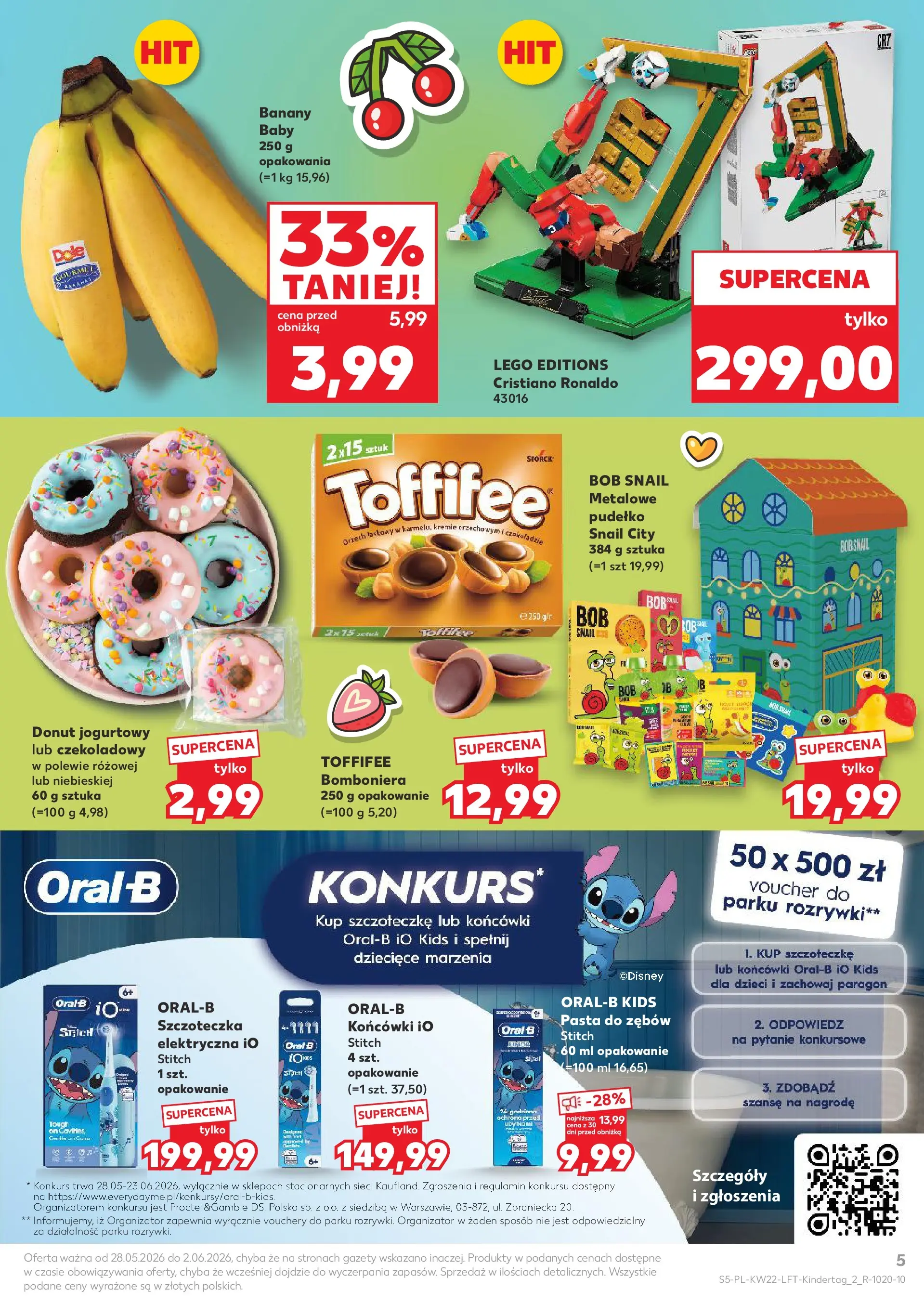 Kaufland gazetka od 28.05.2026 - od jutra PDF | Strona: 5 | Produkty: Lego, Pudełko, Banany, Pasta do zębów