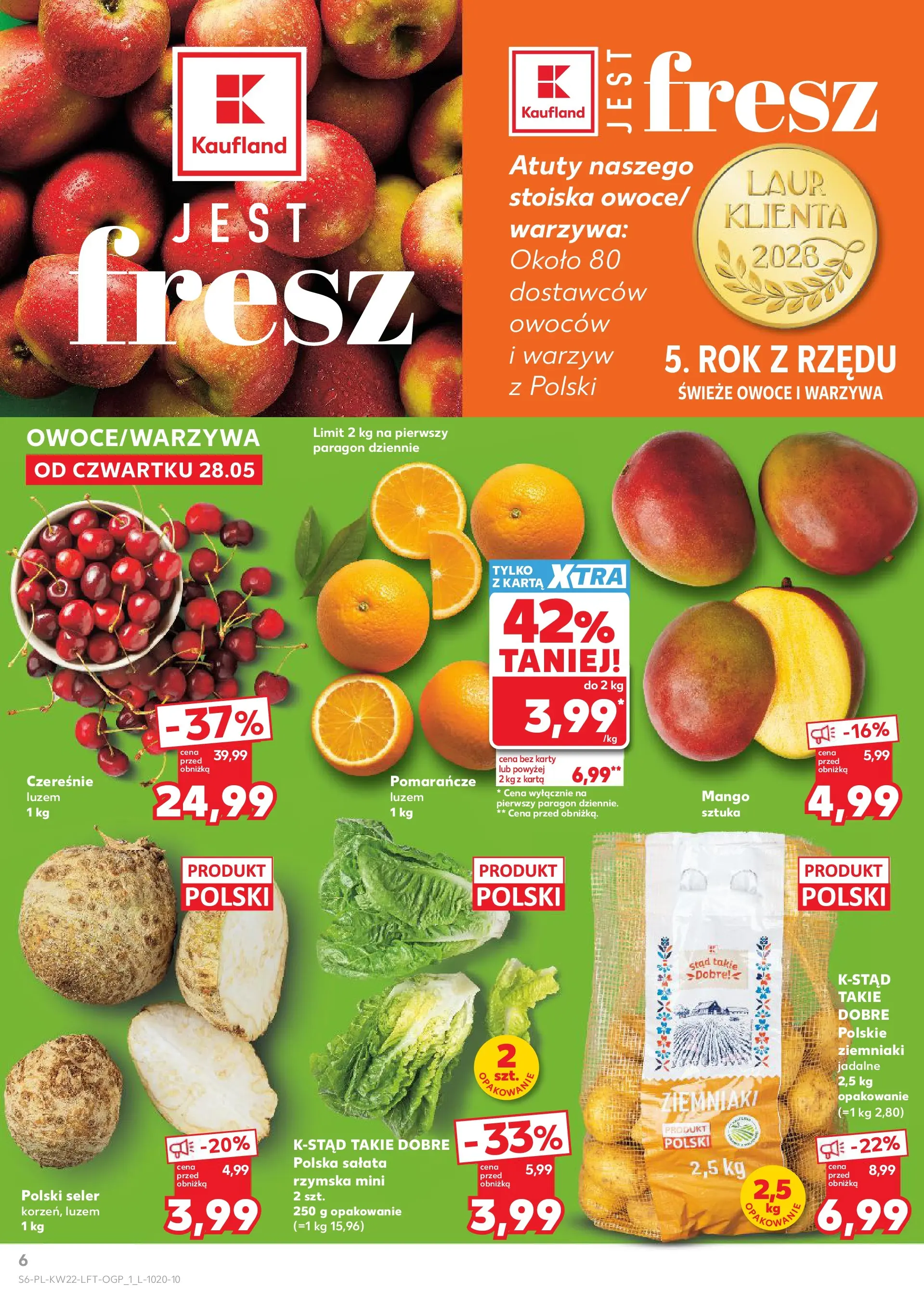 Kaufland gazetka od 28.05.2026 - od jutra PDF | Strona: 6 | Produkty: Mango, Pomarańcze, Ziemniaki, Warzywa