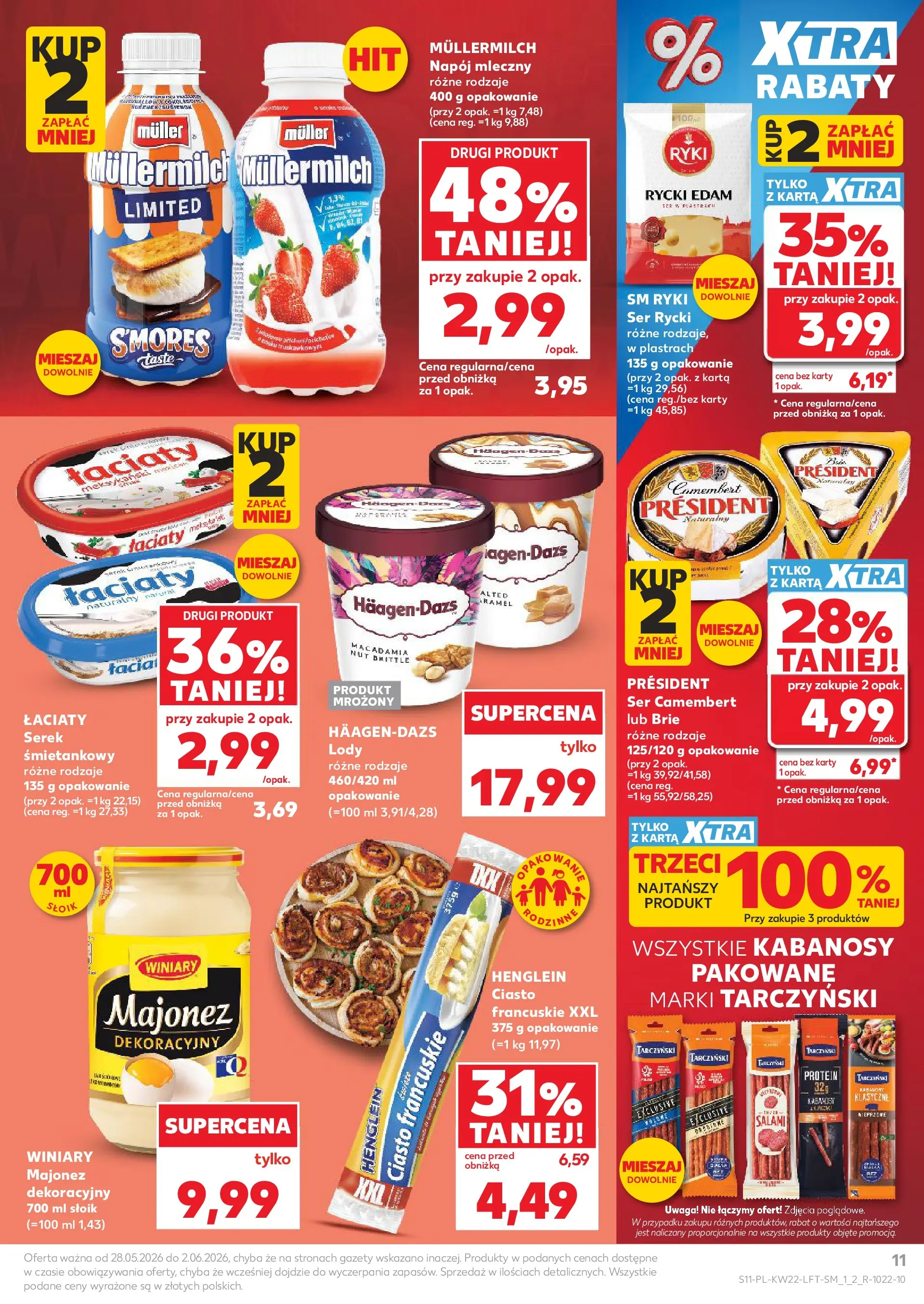 Kaufland gazetka od 28.05.2026 - od jutra PDF | Strona: 11 | Produkty: Ciasto, Camembert, Lody, Majonez