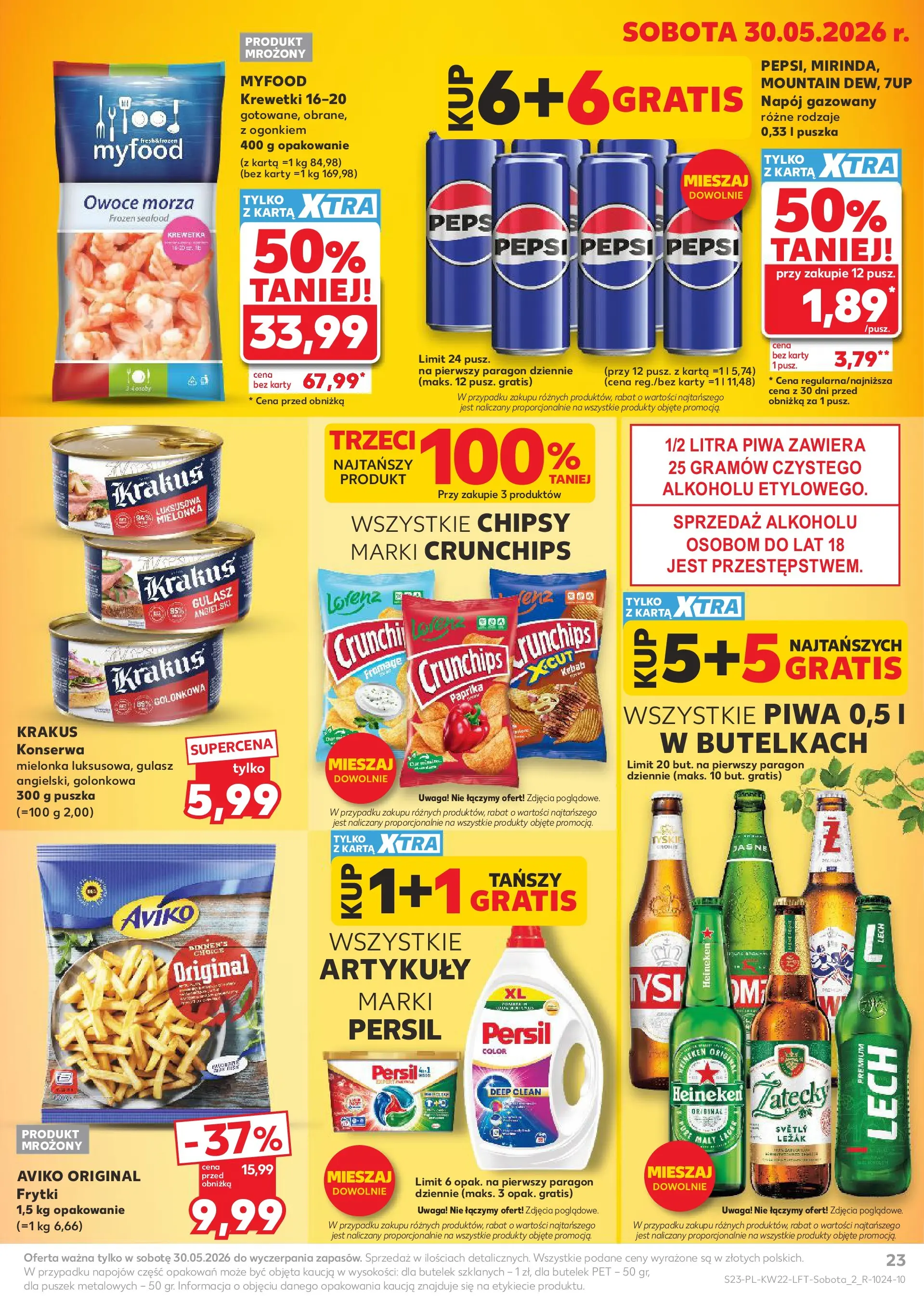 Kaufland gazetka od 28.05.2026 - od jutra PDF | Strona: 23 | Produkty: Karta, Krewetki, Gulasz, Owoce morza