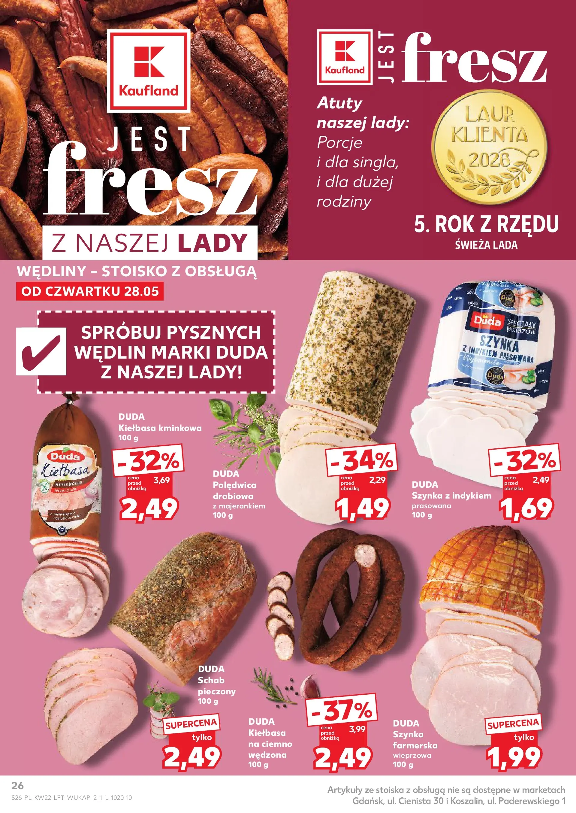 Kaufland gazetka od 28.05.2026 - od jutra PDF | Strona: 26 | Produkty: Schab, Szynka, Wędliny, Schab pieczony