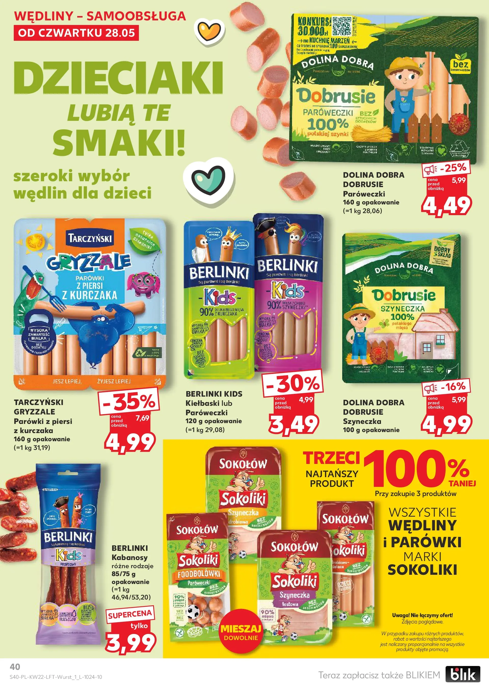 Kaufland gazetka od 28.05.2026 - od jutra PDF | Strona: 40 | Produkty: Mięso, Kabanosy, Parówki, Kiełbaski