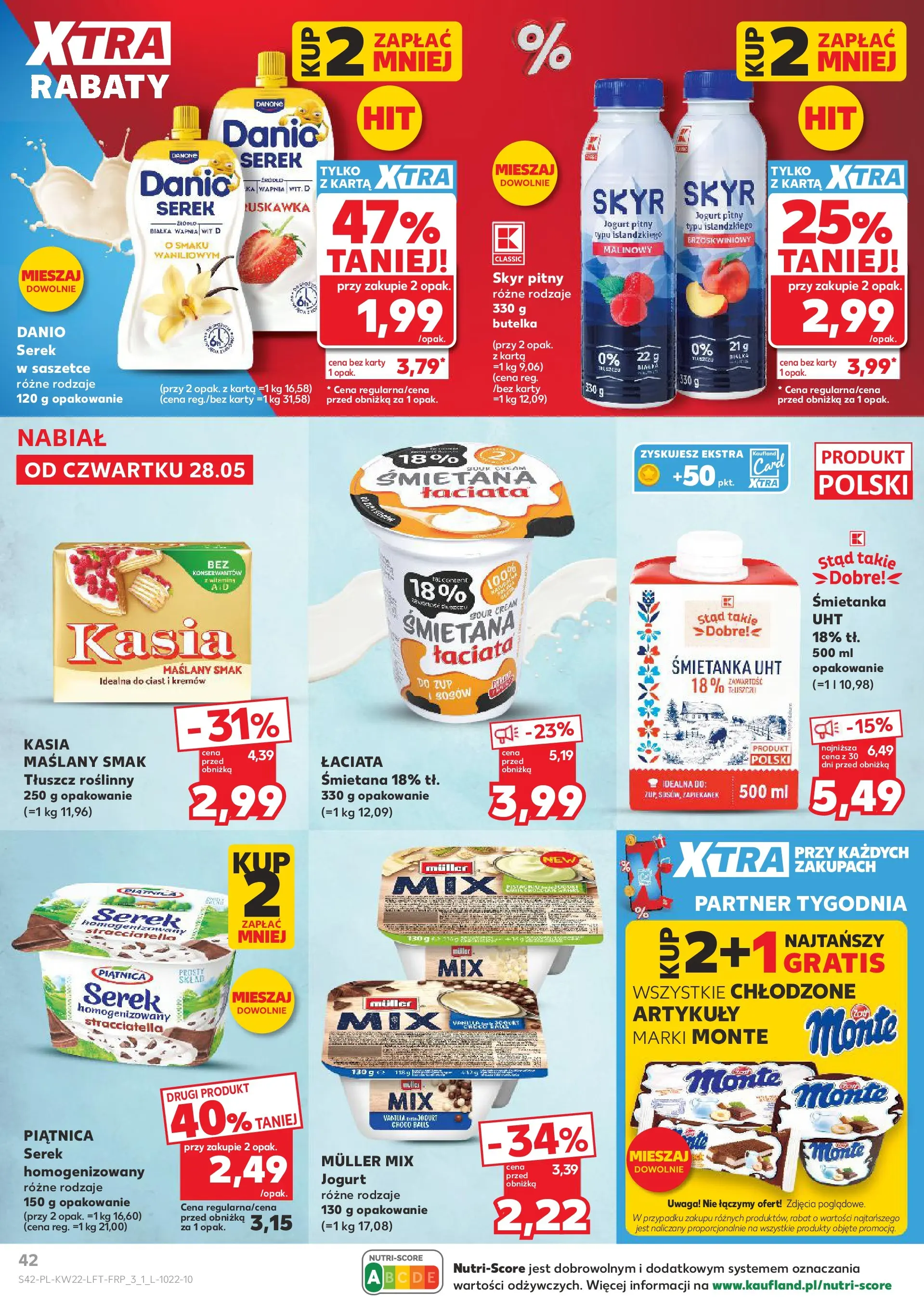 Kaufland gazetka od 28.05.2026 - od jutra PDF | Strona: 42 | Produkty: Karta, Jogurt pitny, Jogurt, Śmietana