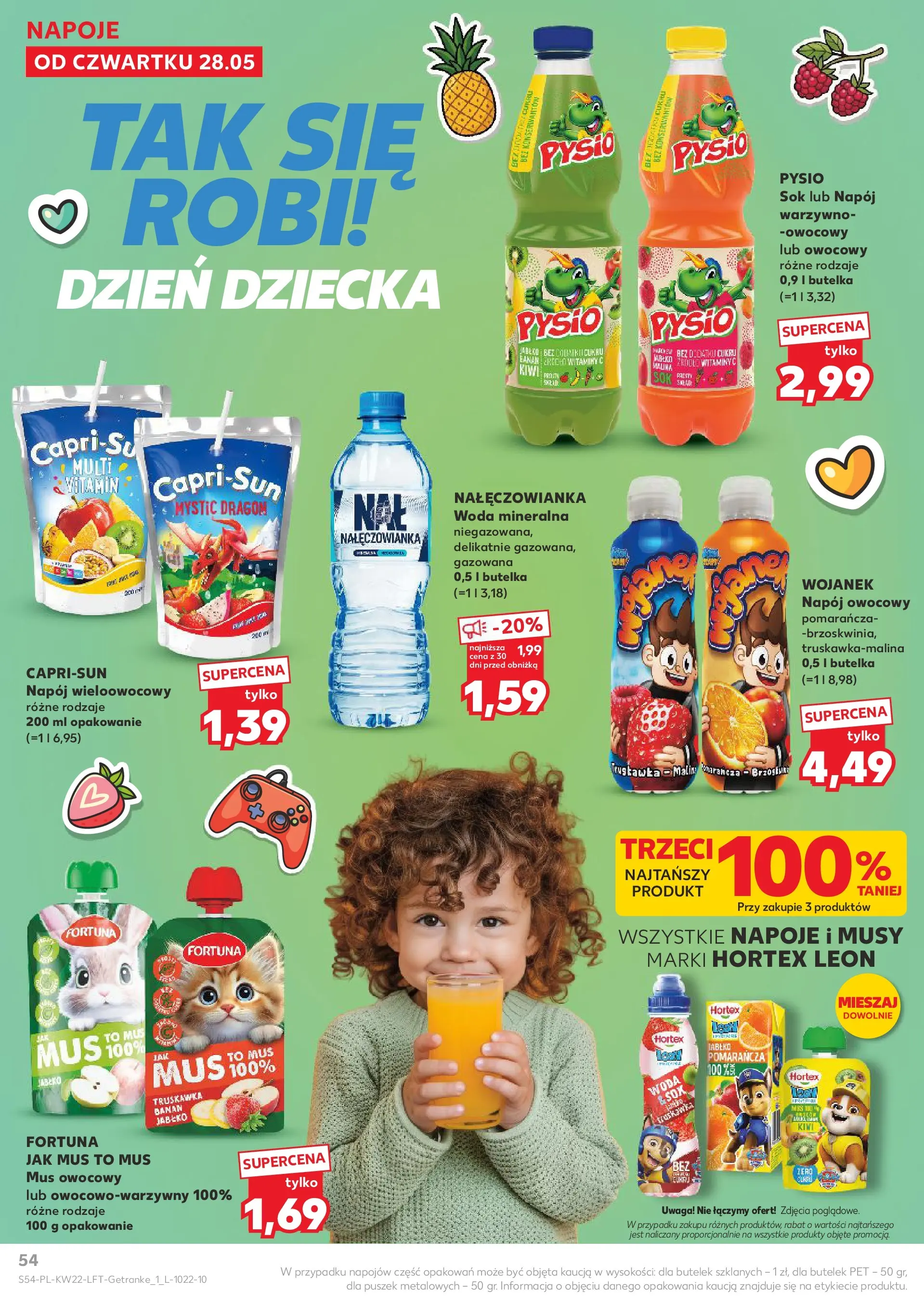Kaufland gazetka od 28.05.2026 - od jutra PDF | Strona: 54 | Produkty: Woda mineralna Nałęczowianka, Sok, Banan, Woda