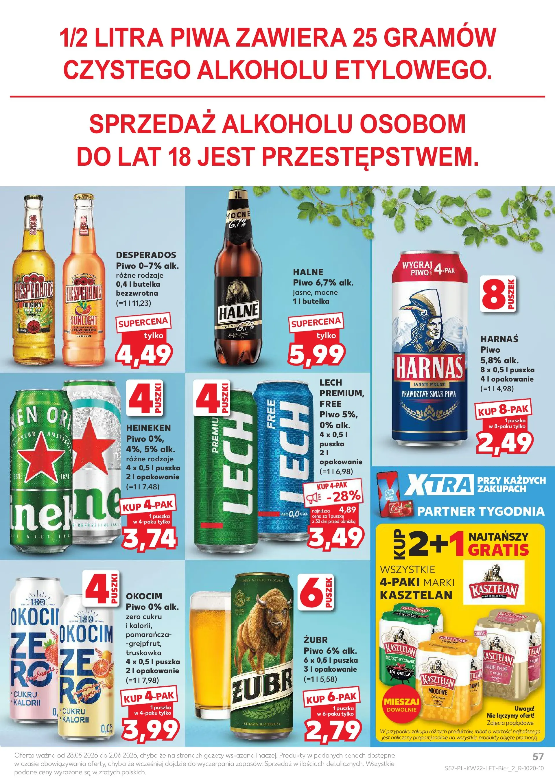 Kaufland gazetka od 28.05.2026 - od jutra PDF | Strona: 57 | Produkty: Piwo Desperados, Harnaś, Piwo, Heineken