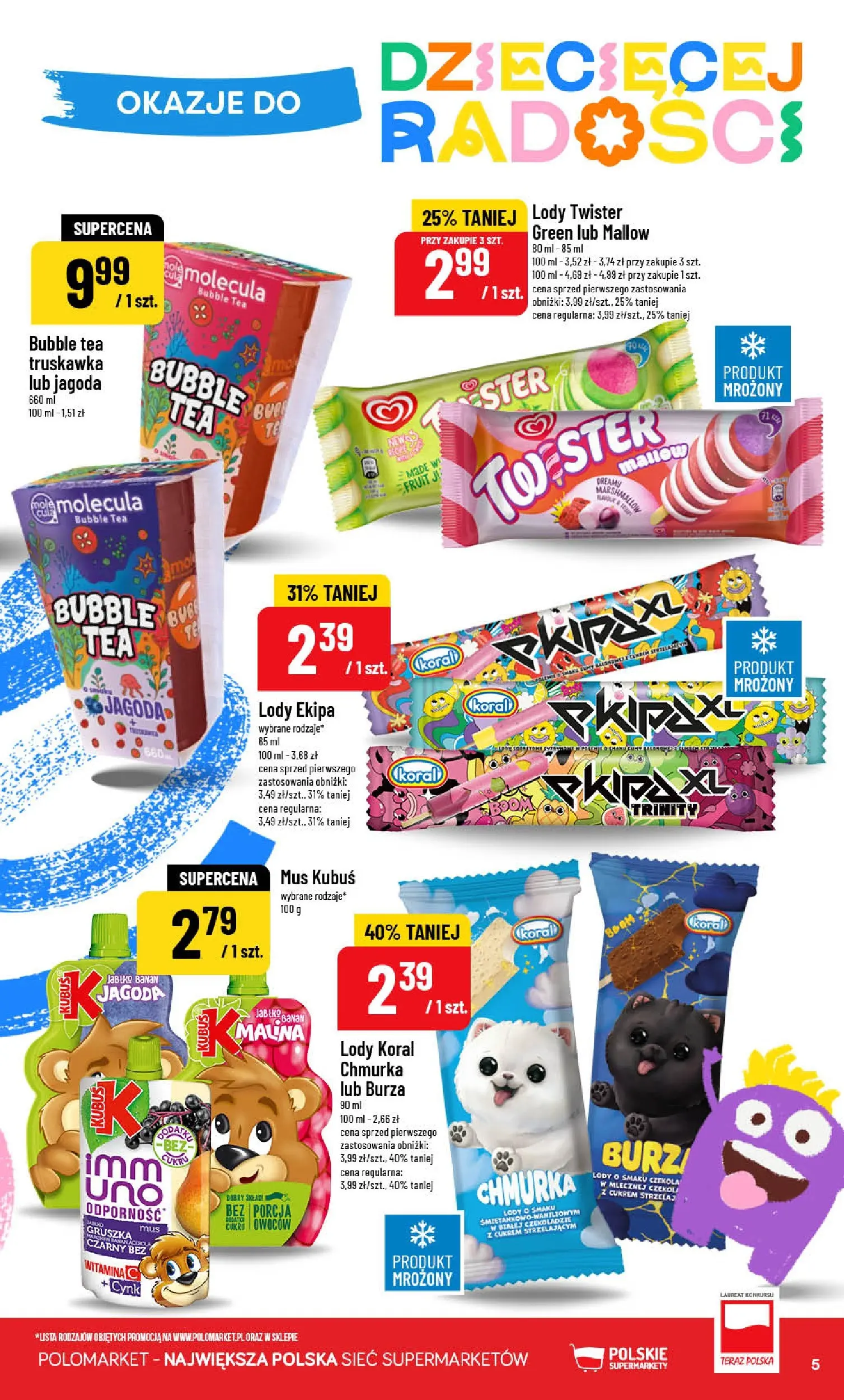 Nowa POLOmarket gazetka od jutra 27.05.2026 | Strona: 5 | Produkty: Gruszka, Lody koral, Banan, Lody