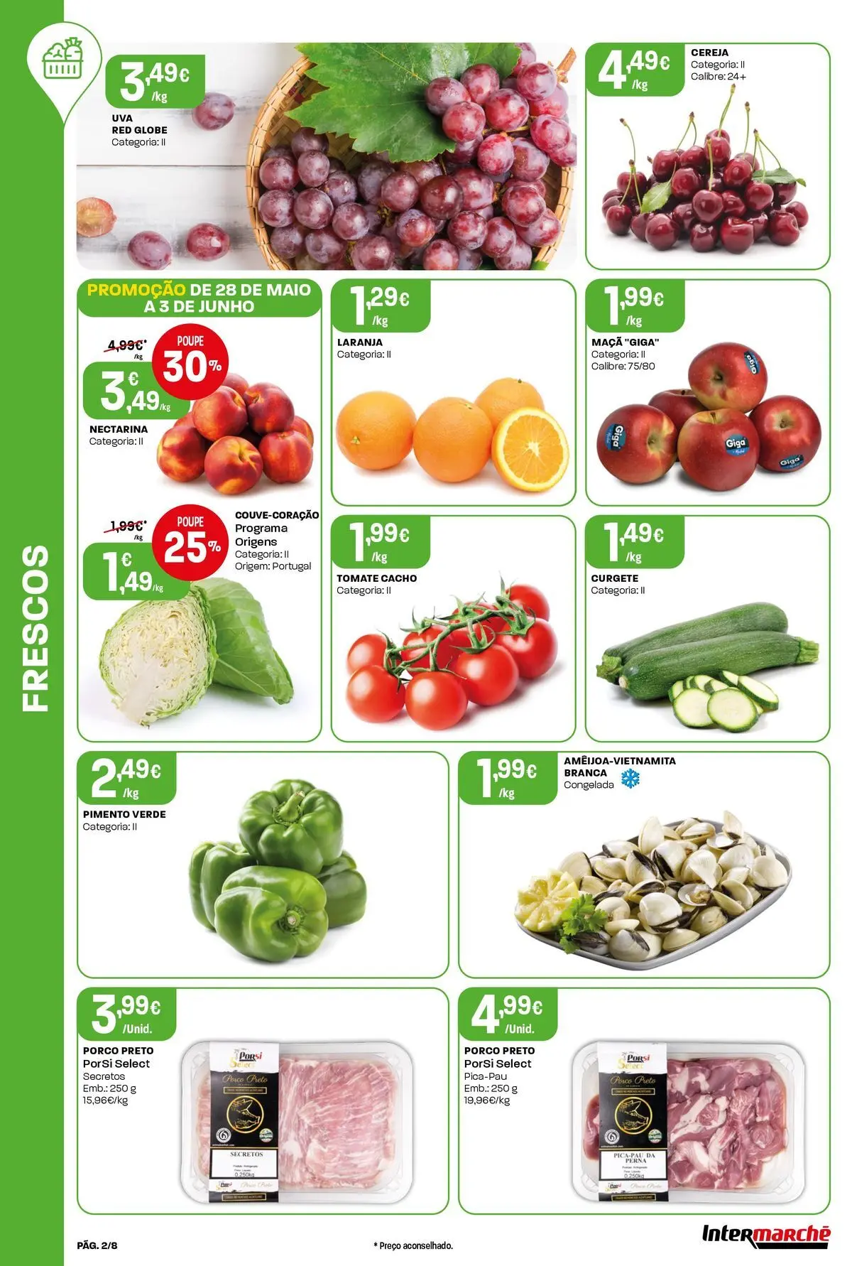 Intermarché - Intermarché » de 28/05/2026 - 03/06/2026 | Página: 2 | Produtos: Curgete, Cereja, Maça, Tomate