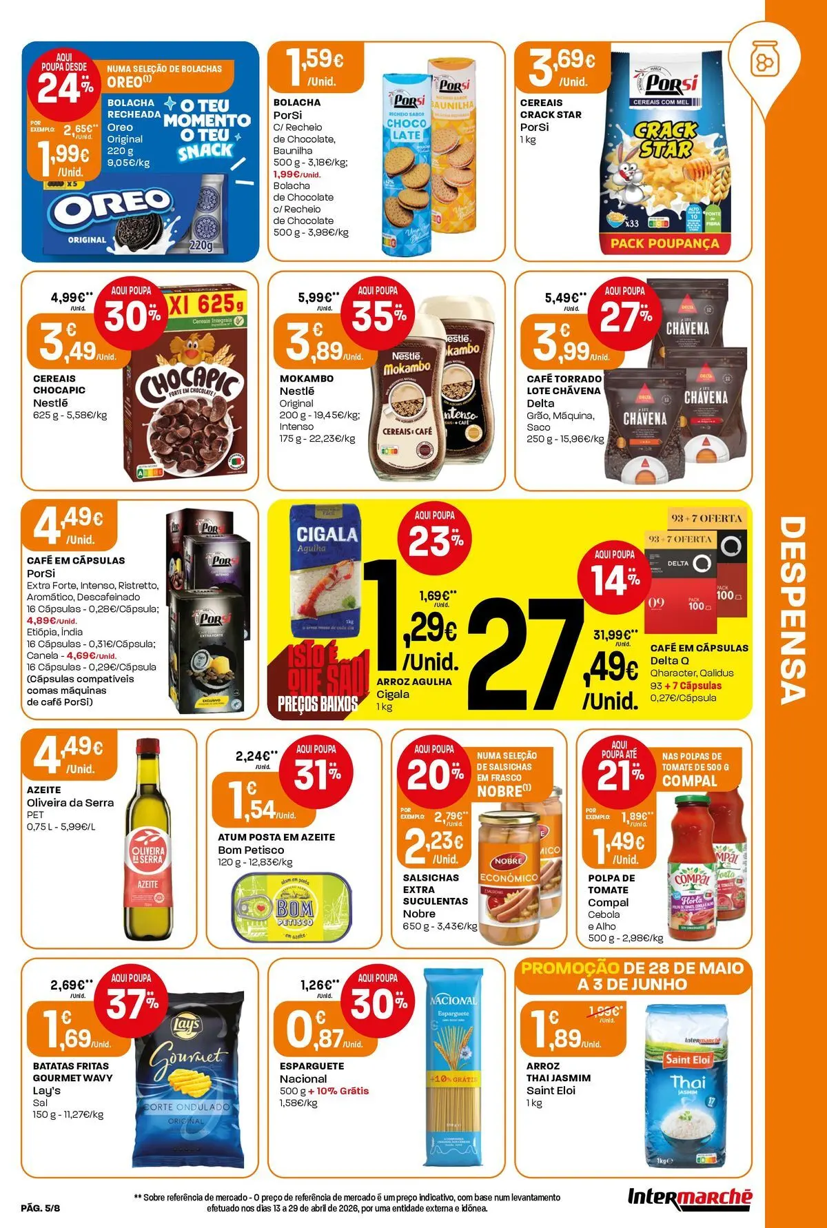 Intermarché - Intermarché » de 28/05/2026 - 03/06/2026 | Página: 5 | Produtos: Atum, Esparguete, Azeite, Delta q