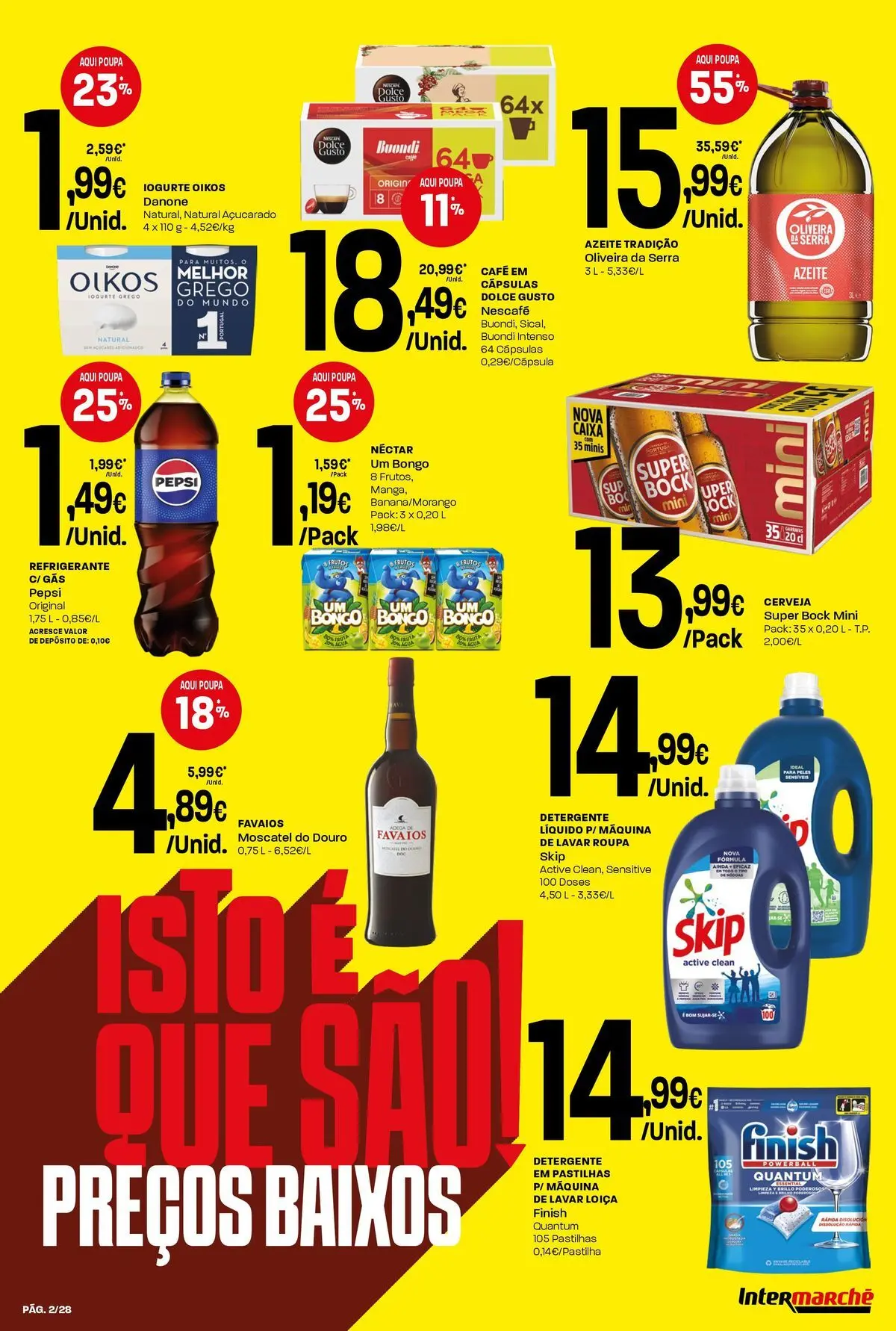 Intermarché - Isto é que são preços BAIXOS » de 28/05/2026 - 03/06/2026 | Página: 2 | Produtos: Super bock, Iogurte, Café, Dolce gusto