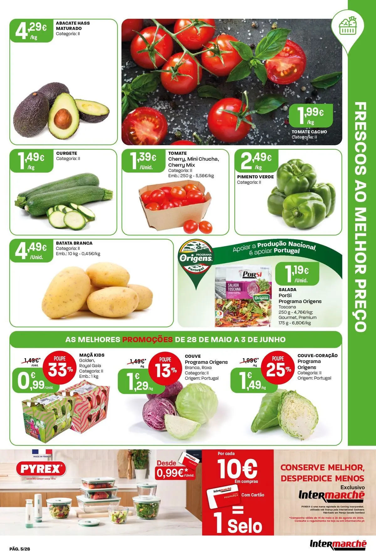 Intermarché - Isto é que são preços BAIXOS » de 28/05/2026 - 03/06/2026 | Página: 5 | Produtos: Batata, Abacate, Tomate, Salada