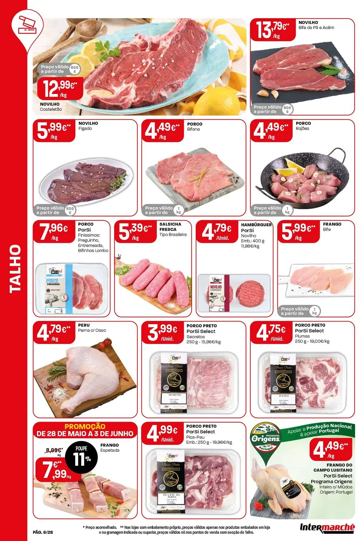 Intermarché - Isto é que são preços BAIXOS » de 28/05/2026 - 03/06/2026 | Página: 6 | Produtos: Peru, Pó, Hambúrguer, Pá
