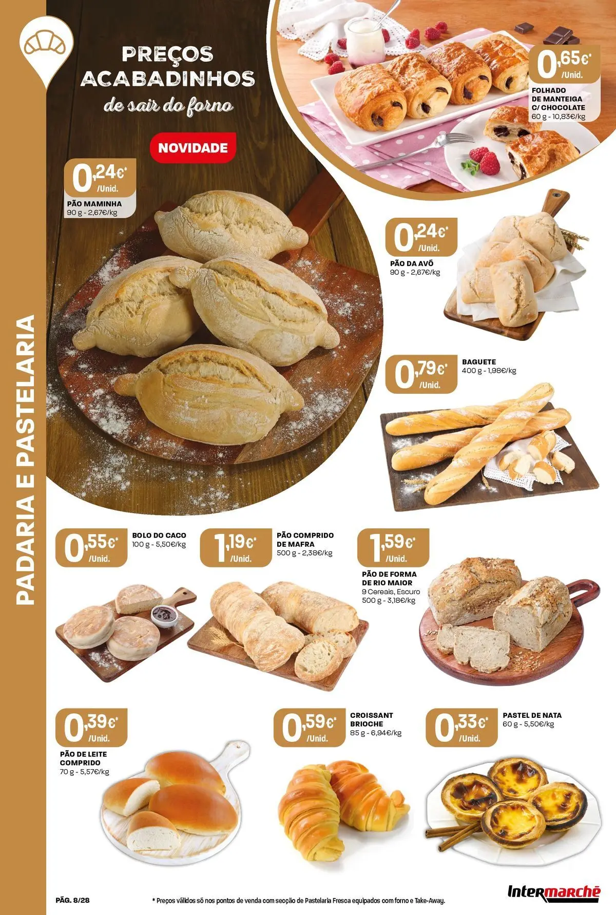 Intermarché - Isto é que são preços BAIXOS » de 28/05/2026 - 03/06/2026 | Página: 8 | Produtos: Bolo, Manteiga, Chocolate, Nata