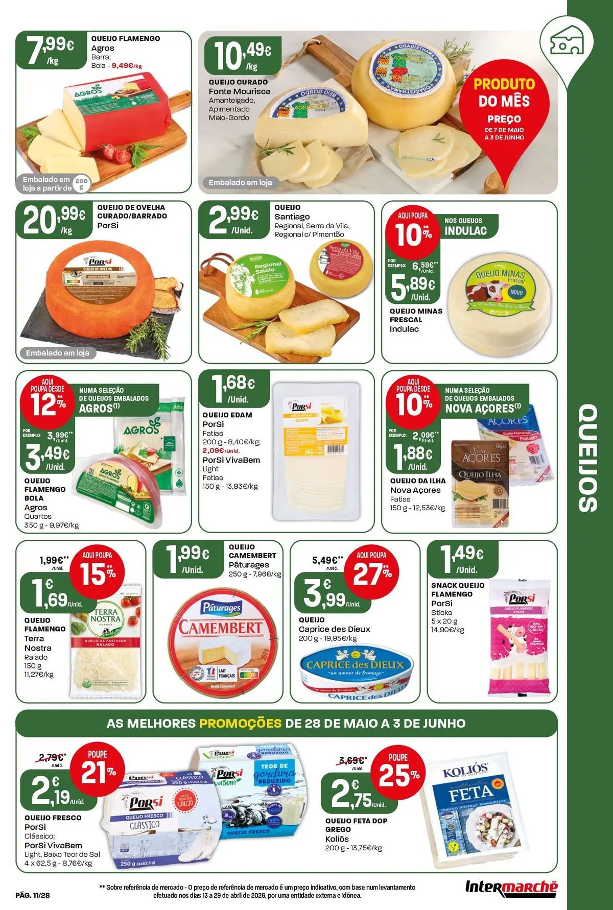 Intermarché - Isto é que são preços BAIXOS » de 28/05/2026 - 03/06/2026 | Página: 11 | Produtos: Pimentão, Base, Sal, Queijo