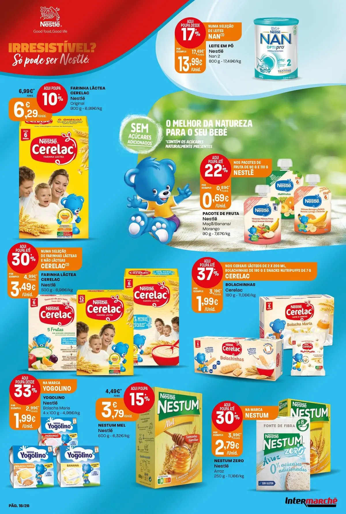 Intermarché - Isto é que são preços BAIXOS » de 28/05/2026 - 03/06/2026 | Página: 18 | Produtos: Pó, Leite em pó, Leite, Arroz