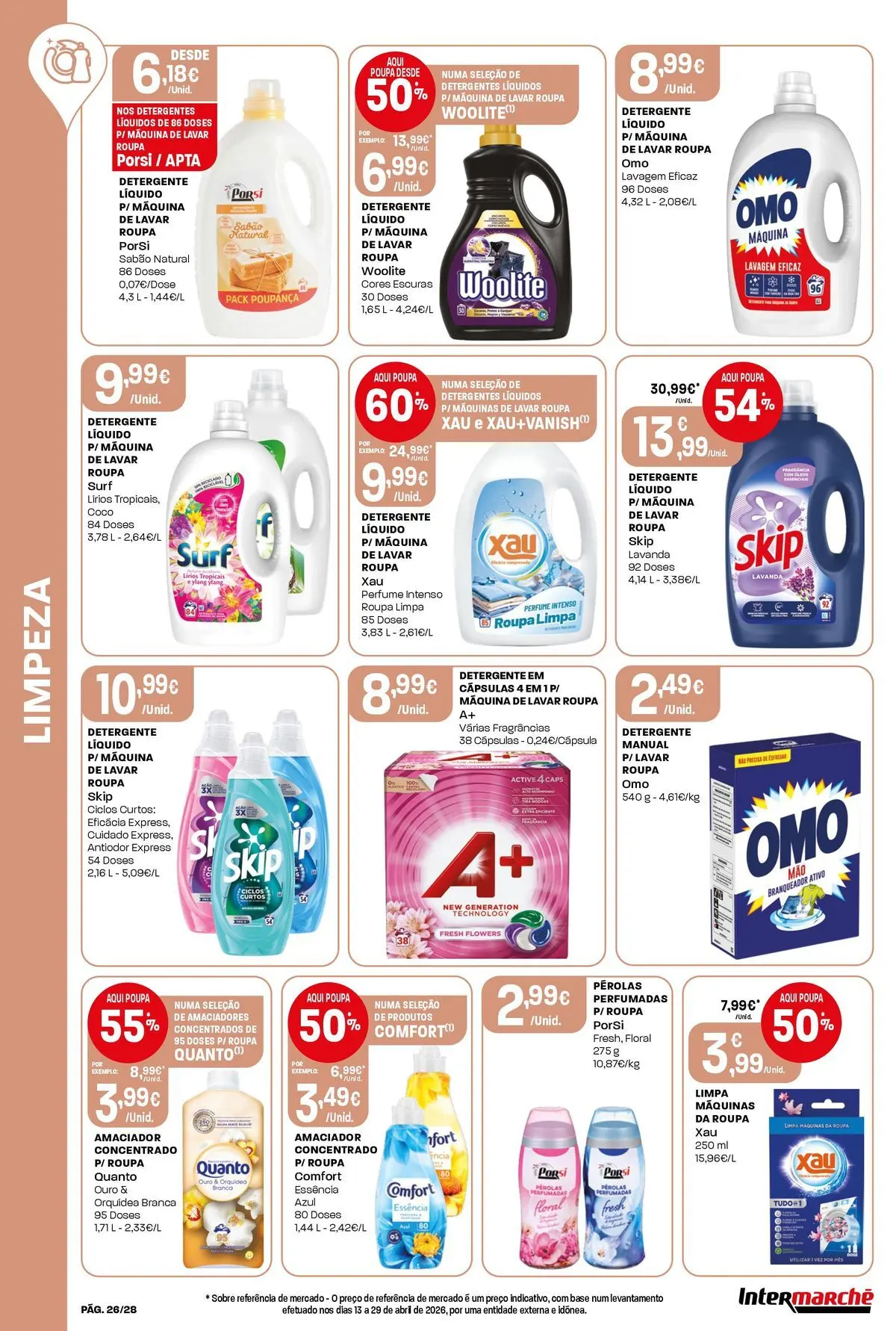Intermarché - Isto é que são preços BAIXOS » de 28/05/2026 - 03/06/2026 | Página: 26 | Produtos: Perfume, Sabão, Base, Detergente