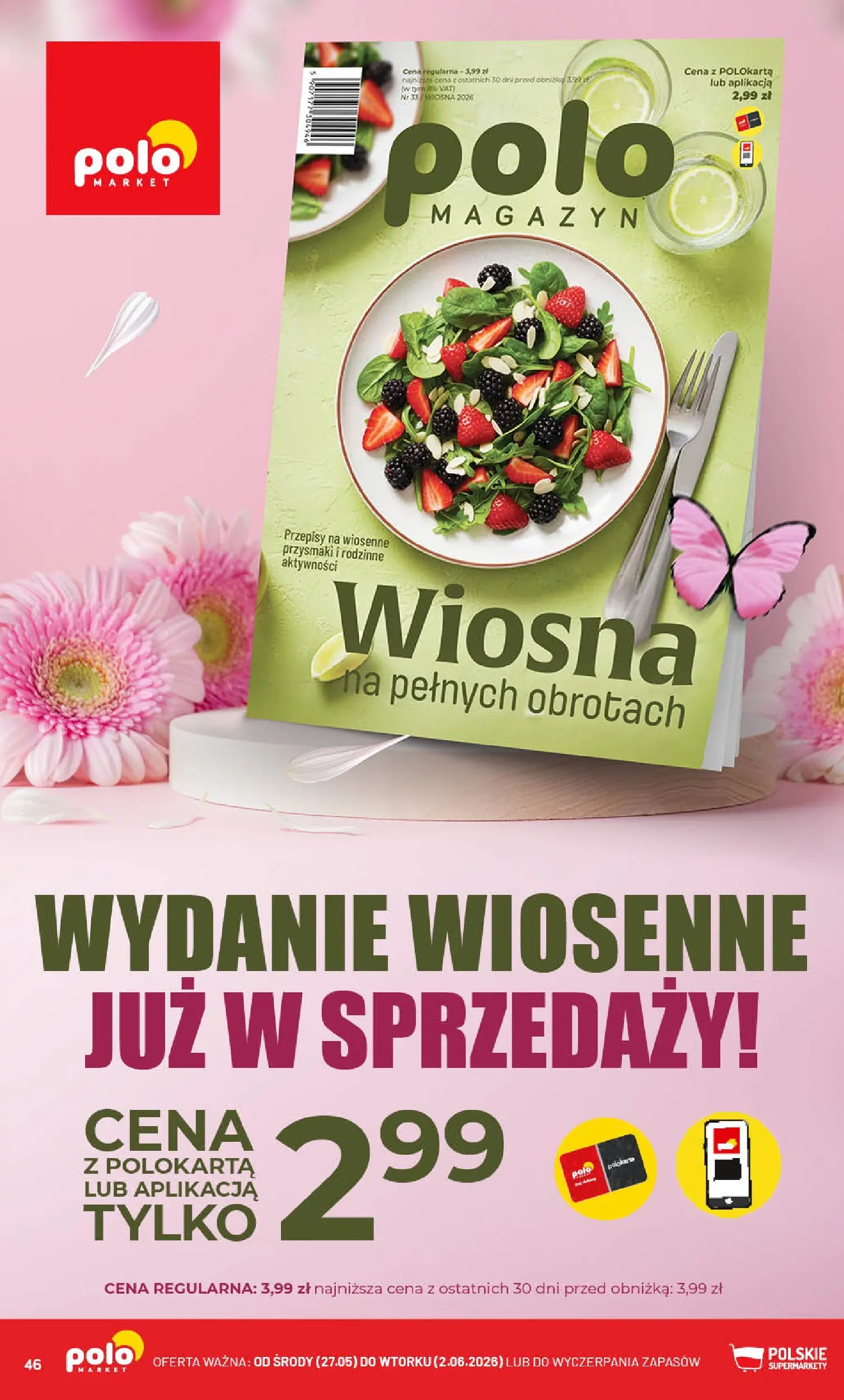 Nowa POLOmarket gazetka od jutra 27.05.2026 | Strona: 46 | Produkty: Serek homogenizowany, Serek, Bułka
