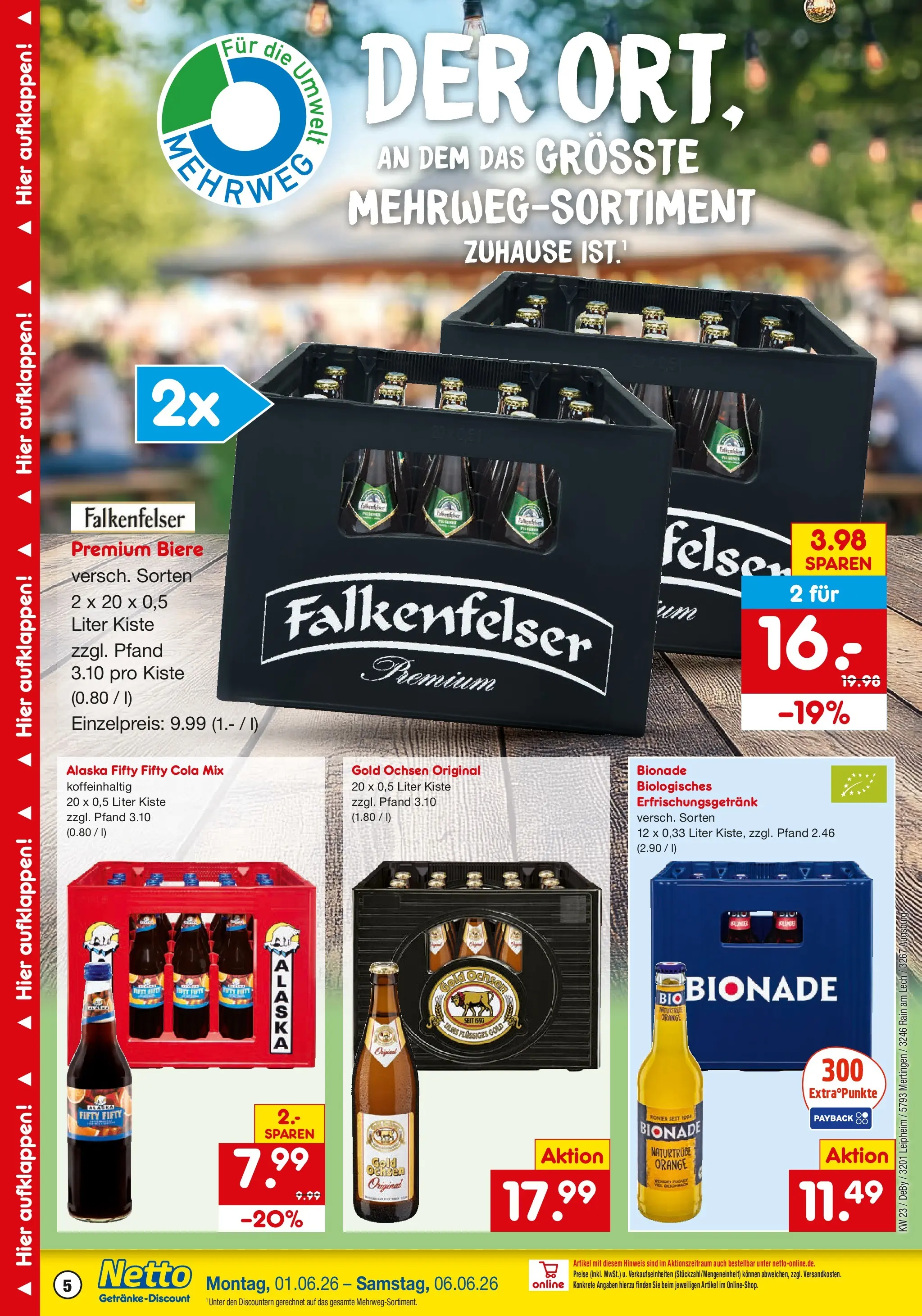 Netto Marken-Discount Prospekt Leipheim (ab 01.06.2026) » Angebote | Seite: 5 | Produkte: Cola, Bionade