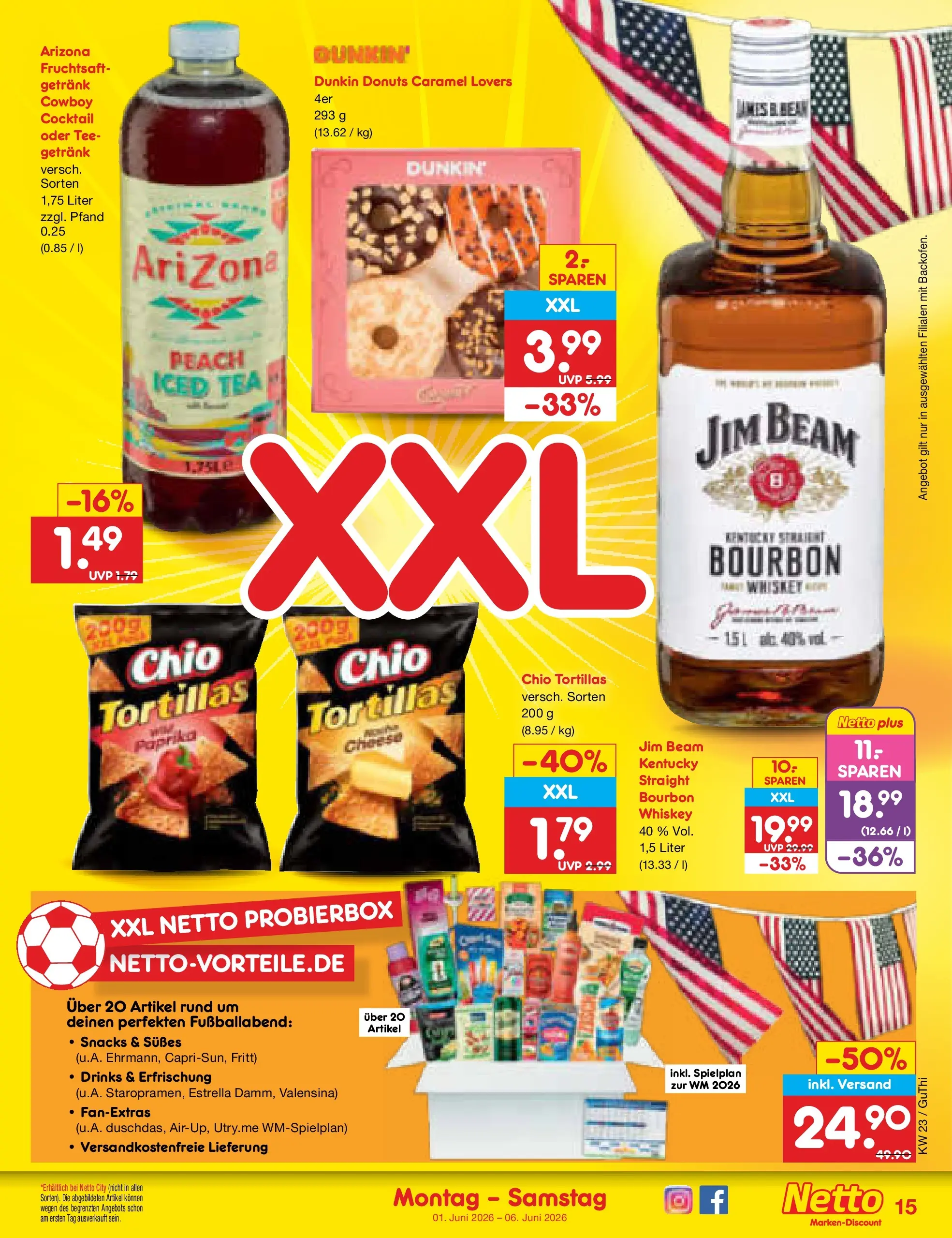 Netto Marken-Discount Prospekt Augustusburg (ab 01.06.2026) » Angebote | Seite: 17 | Produkte: Donuts, Valensina, Tee, Fruchtsaft