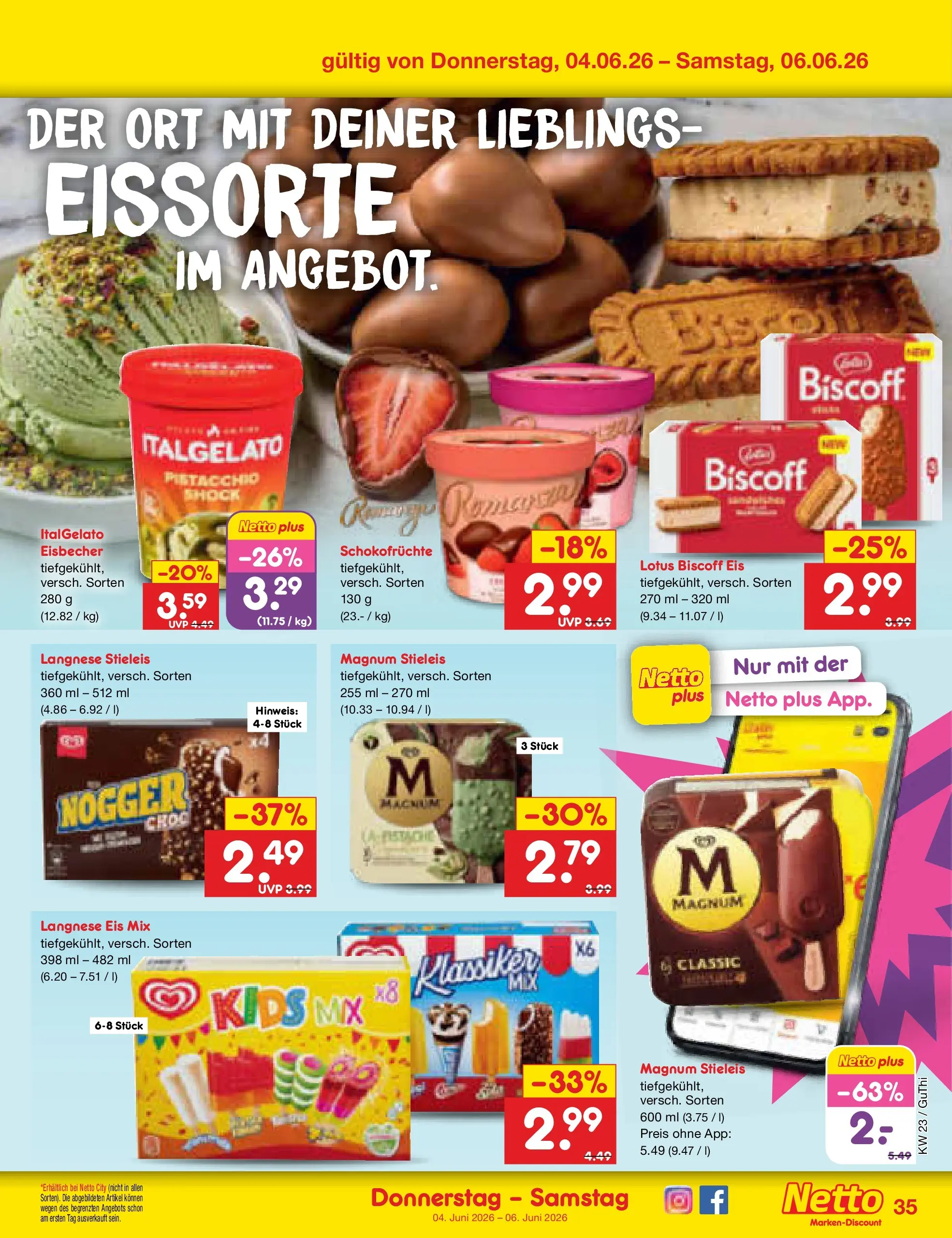 Netto Marken-Discount Prospekt Augustusburg (ab 01.06.2026) » Angebote | Seite: 49 | Produkte: Langnese, Eis