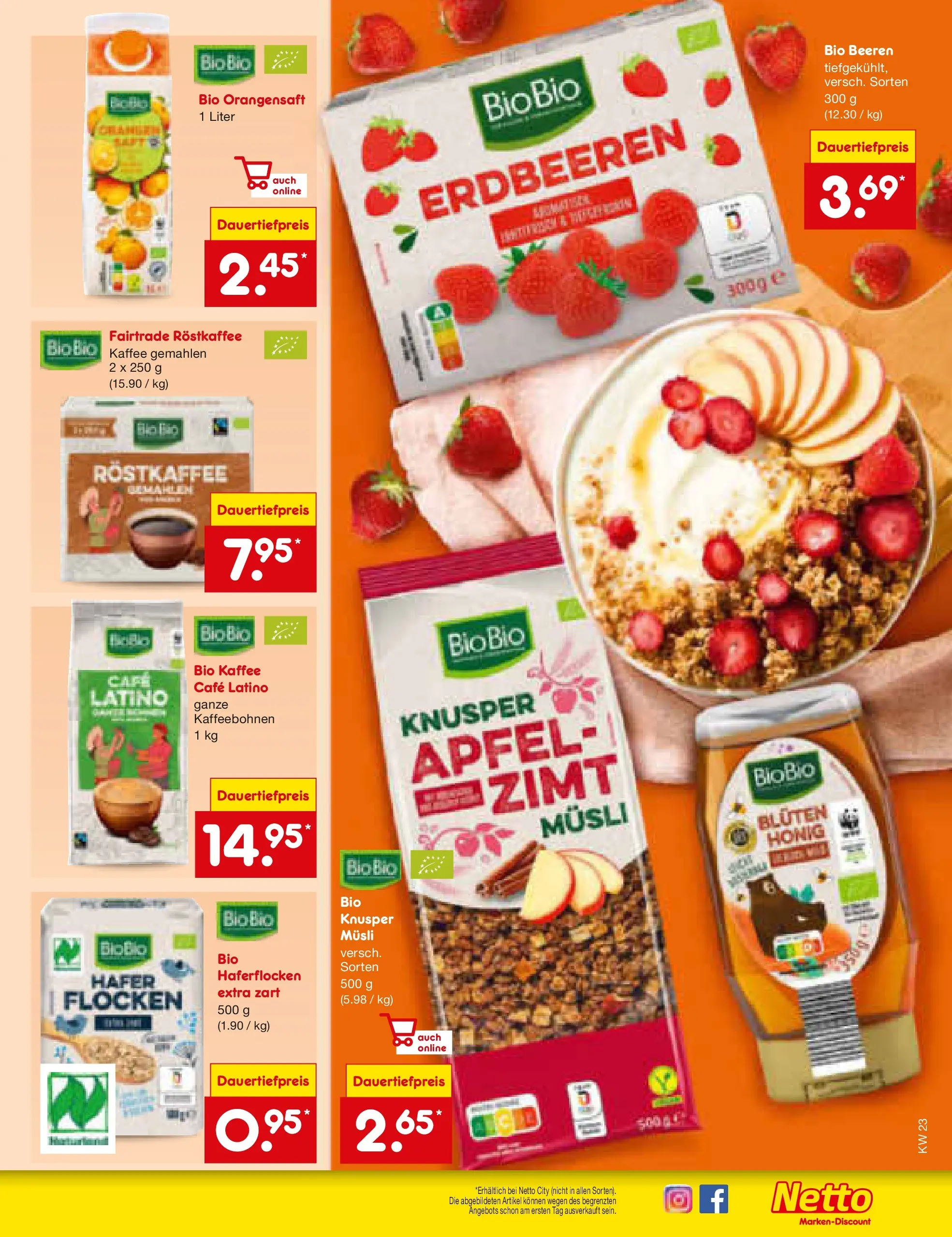 Netto Marken-Discount Prospekt Mannheim (ab 01.06.2026) » Angebote | Seite: 61 | Produkte: Musli, Kaffee, Erdbeeren, Flocken Netto Marken-Discount Prospekt Mannheim (ab 01.06.2026) » Angebote | Seite: 61 | Produkte: Musli, Kaffee, Erdbeeren, Flocken