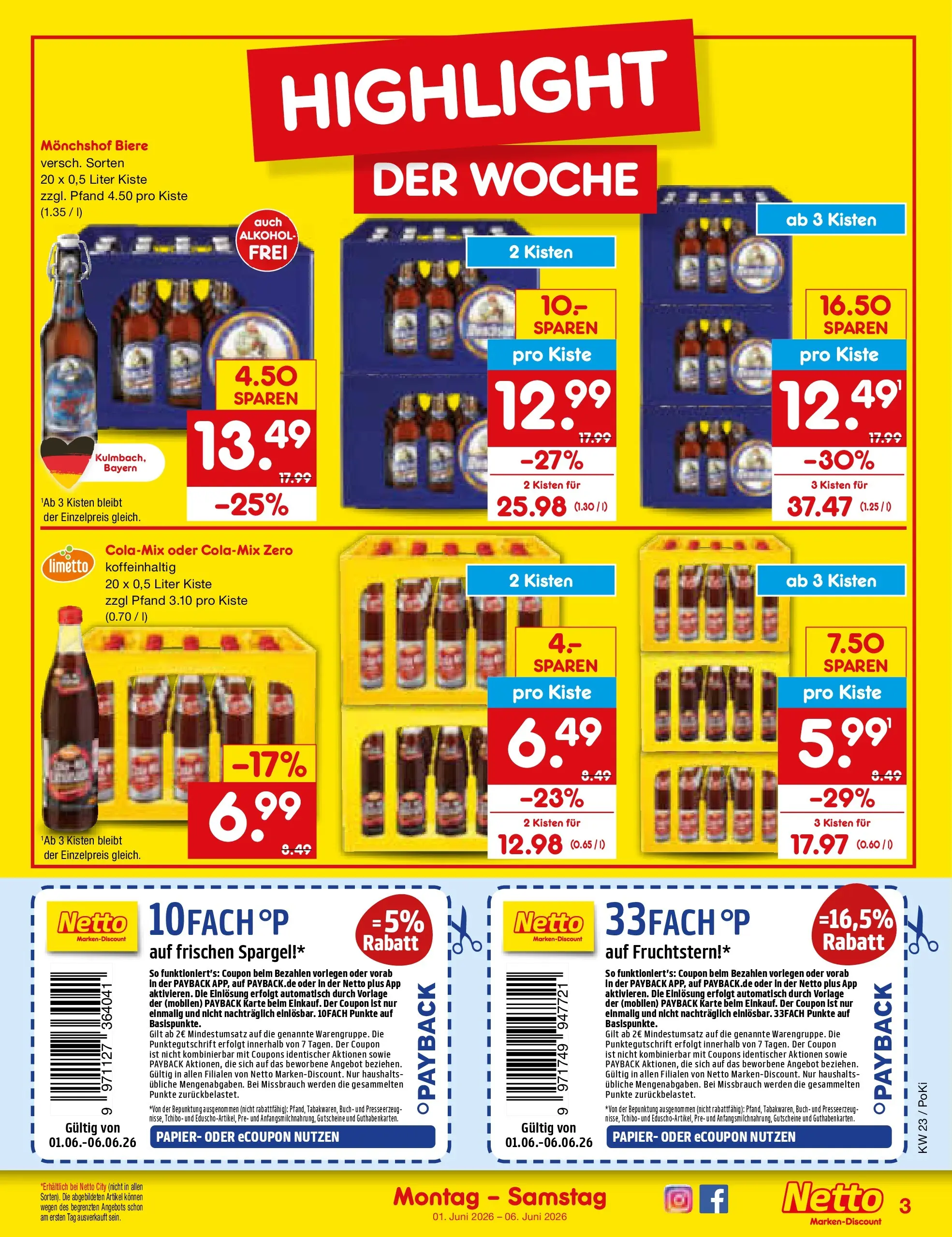 Netto Marken-Discount Prospekt Bad Friedrichshall (ab 01.06.2026) » Angebote | Seite: 3 | Produkte: Monchshof, Presse, Spargel Netto Marken-Discount Prospekt Bad Friedrichshall (ab 01.06.2026) » Angebote | Seite: 3 | Produkte: Monchshof, Presse, Spargel