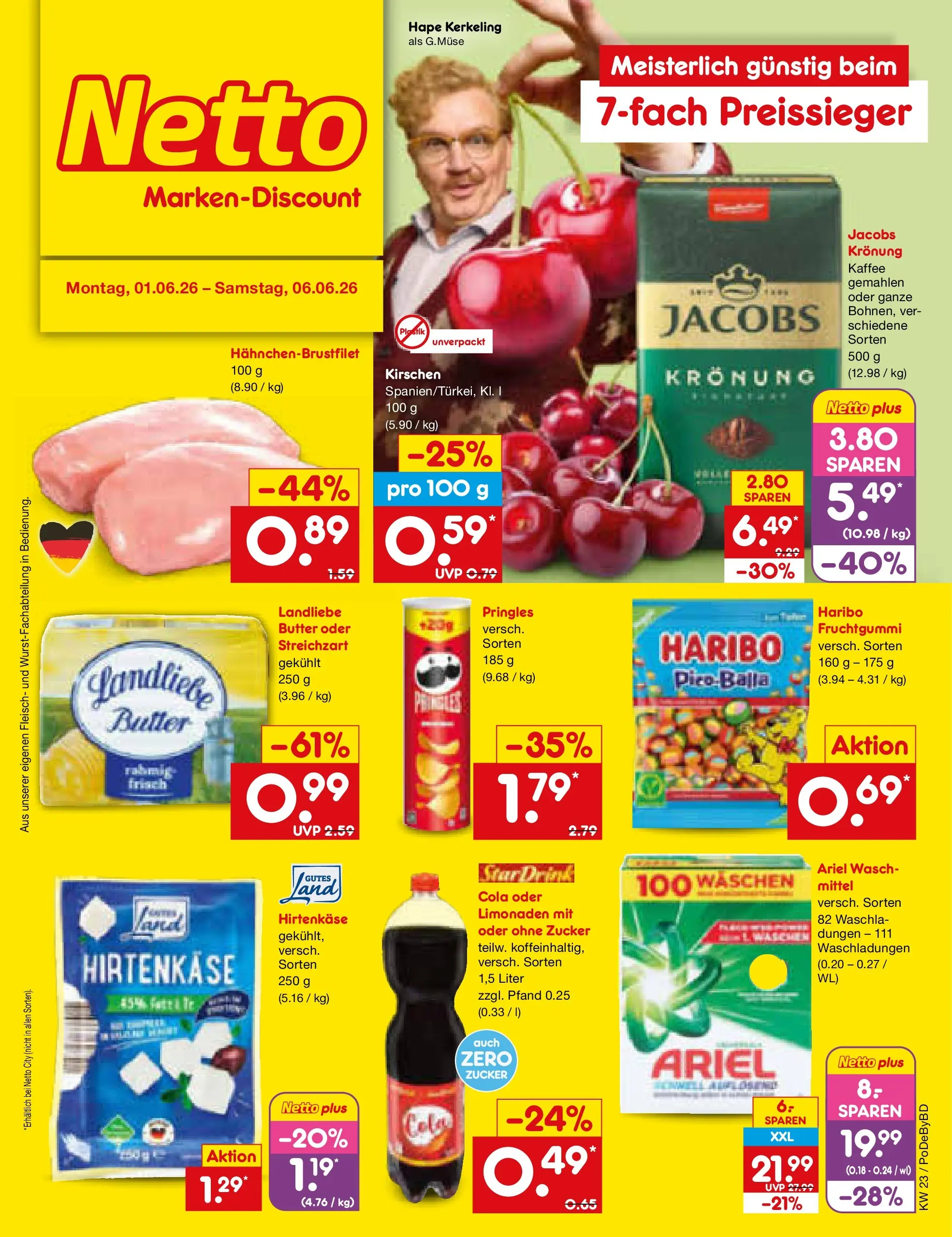 Netto Marken-Discount Prospekt Buttenwiesen (ab 01.06.2026) » Angebote | Seite: 1 | Produkte: Butter, Kirschen, Pringles, Fleisch Netto Marken-Discount Prospekt Buttenwiesen (ab 01.06.2026) » Angebote | Seite: 1 | Produkte: Butter, Kirschen, Pringles, Fleisch