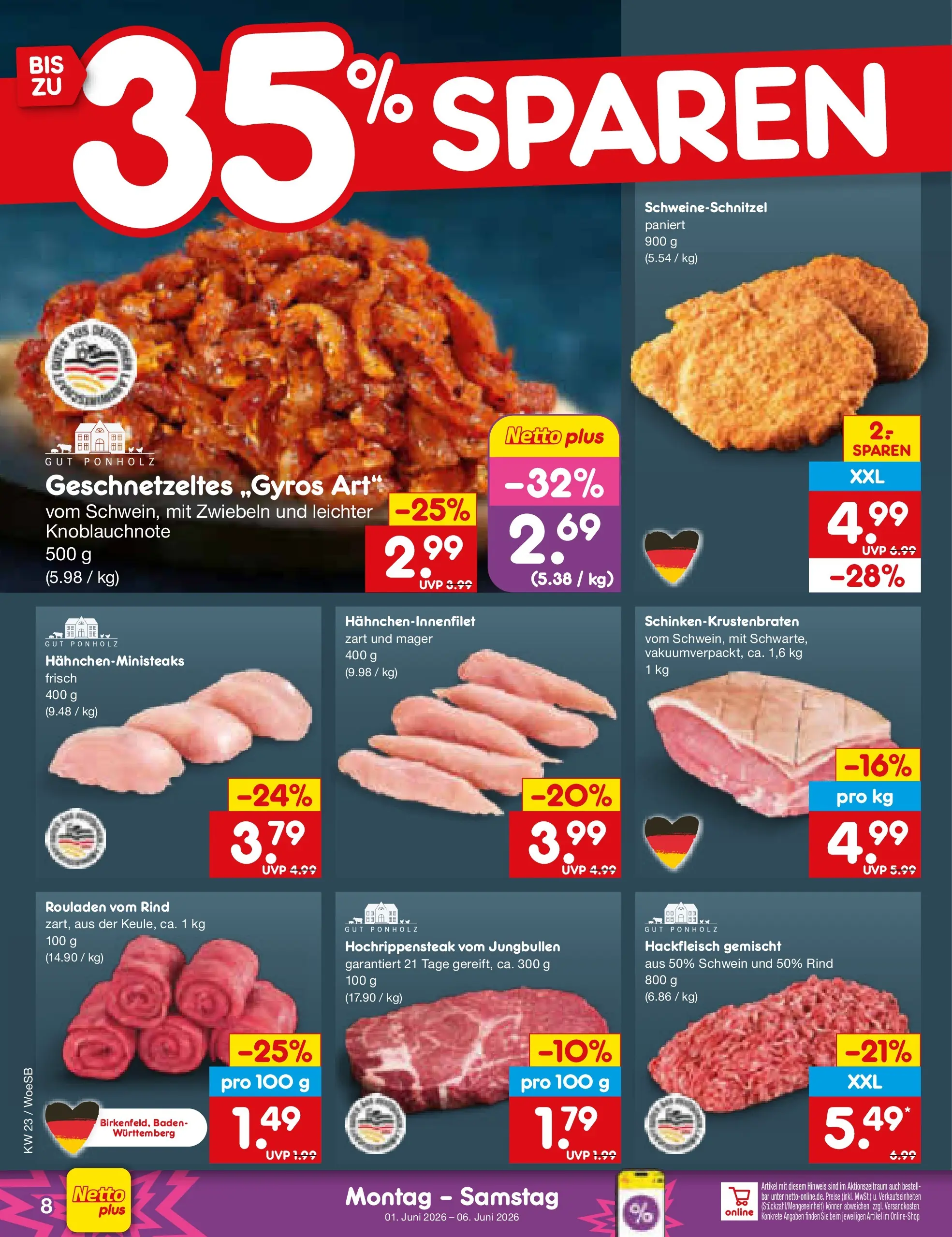 Netto Marken-Discount Prospekt Gemmingen (ab 01.06.2026) » Angebote | Seite: 8 | Produkte: Zwiebeln, Hackfleisch Netto Marken-Discount Prospekt Gemmingen (ab 01.06.2026) » Angebote | Seite: 8 | Produkte: Zwiebeln, Hackfleisch