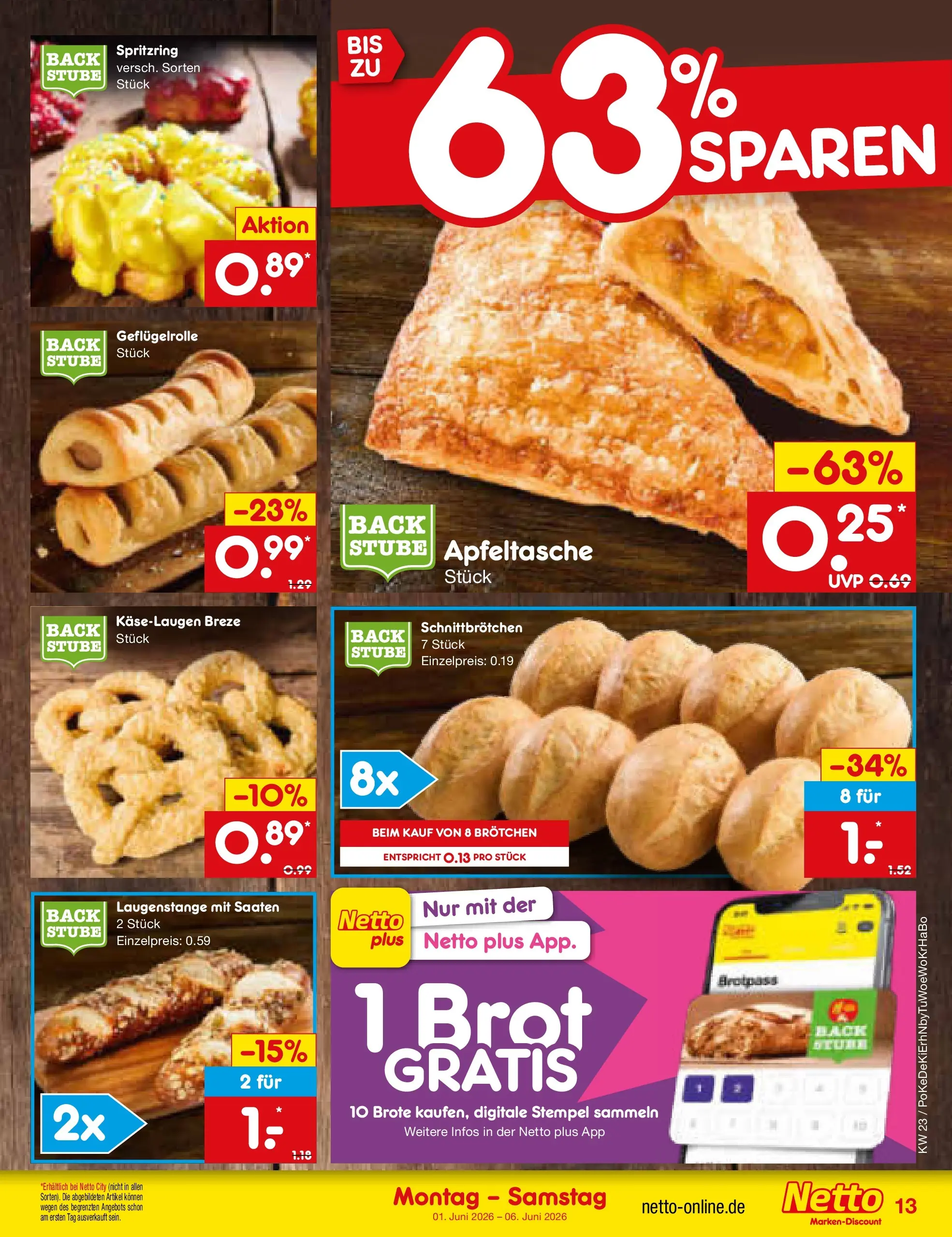 Netto Marken-Discount Prospekt Mannheim (ab 01.06.2026) » Angebote | Seite: 15 | Produkte: Brot Netto Marken-Discount Prospekt Mannheim (ab 01.06.2026) » Angebote | Seite: 15 | Produkte: Brot