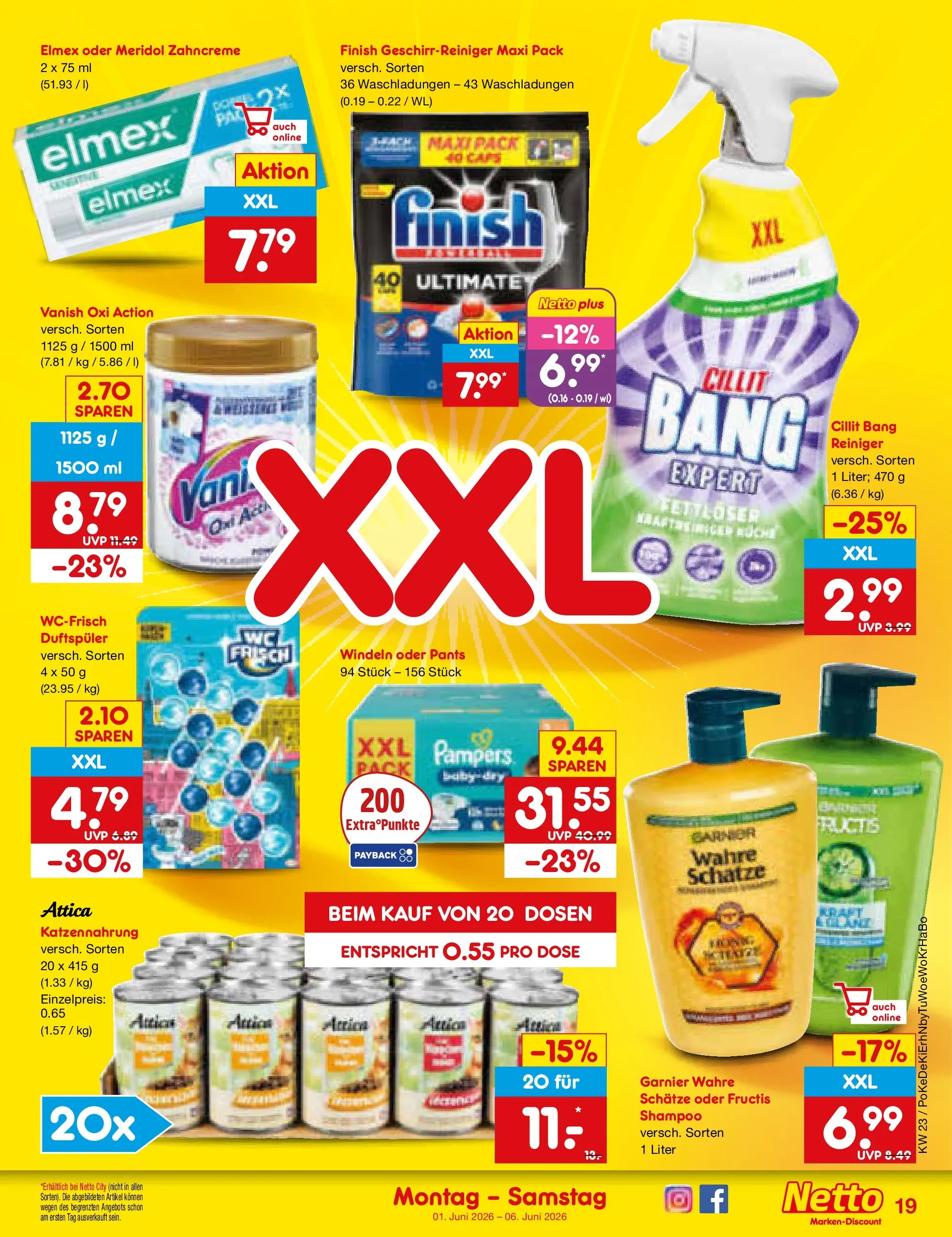 Netto Marken-Discount Prospekt Mannheim (ab 01.06.2026) » Angebote | Seite: 21 | Produkte: Pampers, Finish, Shampoo Netto Marken-Discount Prospekt Mannheim (ab 01.06.2026) » Angebote | Seite: 21 | Produkte: Pampers, Finish, Shampoo
