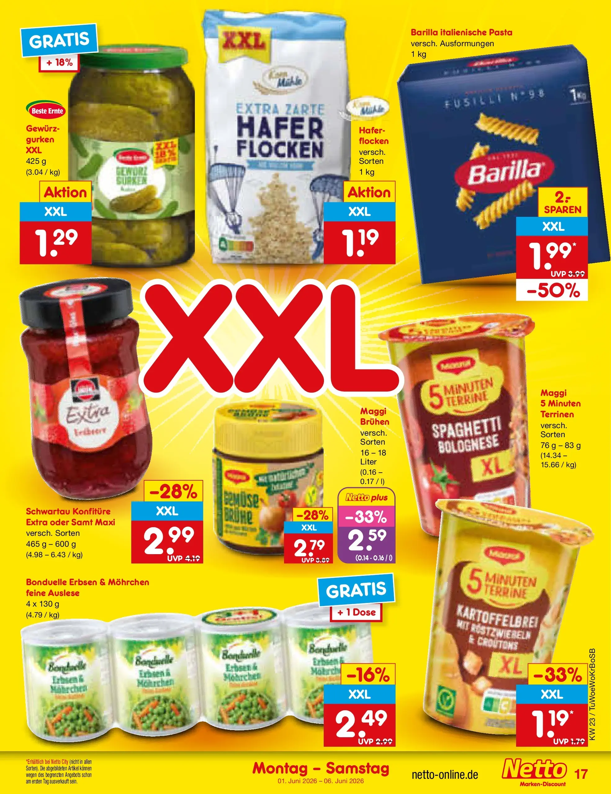 Netto Marken-Discount Prospekt Mannheim (ab 01.06.2026) » Angebote | Seite: 19 | Produkte: Maggi, Gemüse, Flocken, Erbsen Netto Marken-Discount Prospekt Mannheim (ab 01.06.2026) » Angebote | Seite: 19 | Produkte: Maggi, Gemüse, Flocken, Erbsen