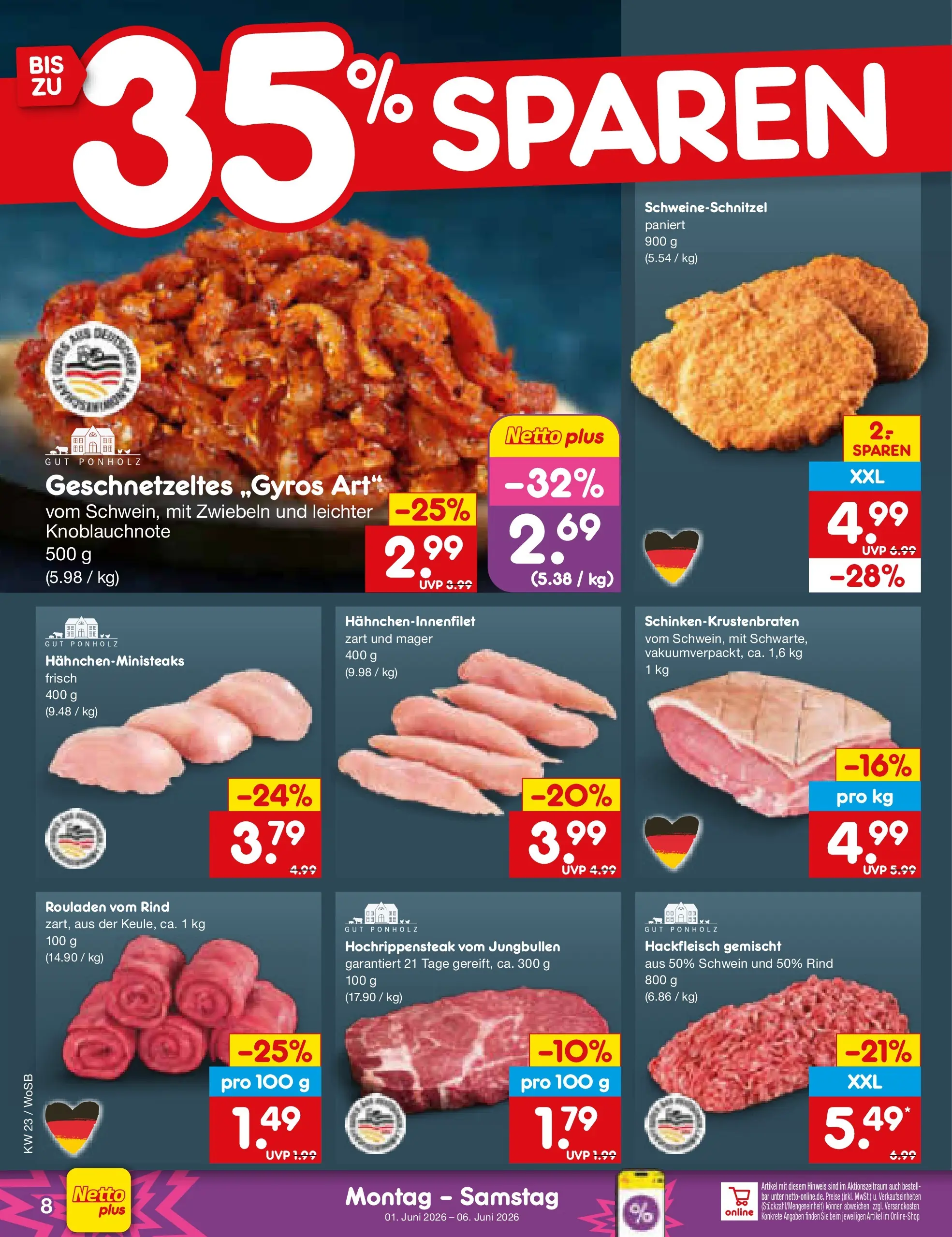 Netto Marken-Discount Prospekt Mannheim (ab 01.06.2026) » Angebote | Seite: 8 | Produkte: Zwiebeln, Hackfleisch Netto Marken-Discount Prospekt Mannheim (ab 01.06.2026) » Angebote | Seite: 8 | Produkte: Zwiebeln, Hackfleisch