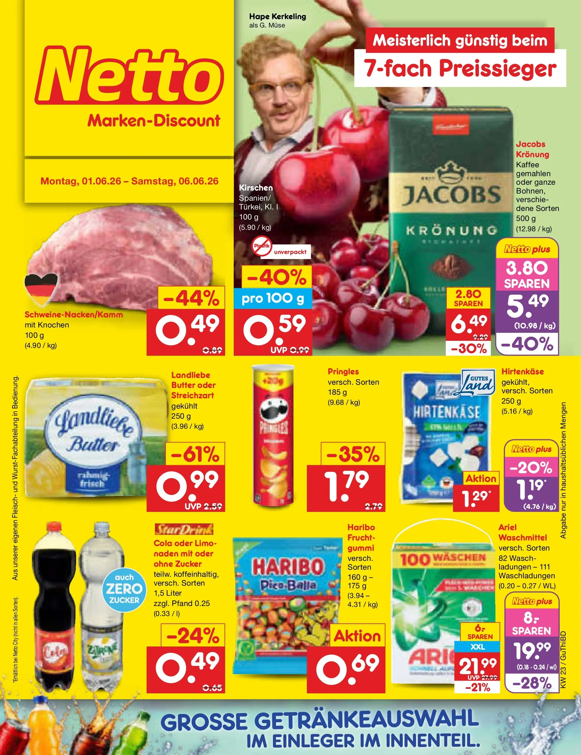 Netto Marken-Discount Prospekt Augustusburg (ab 01.06.2026) » Angebote | Seite: 1 | Produkte: Cola, Butter, Zucker, Pringles