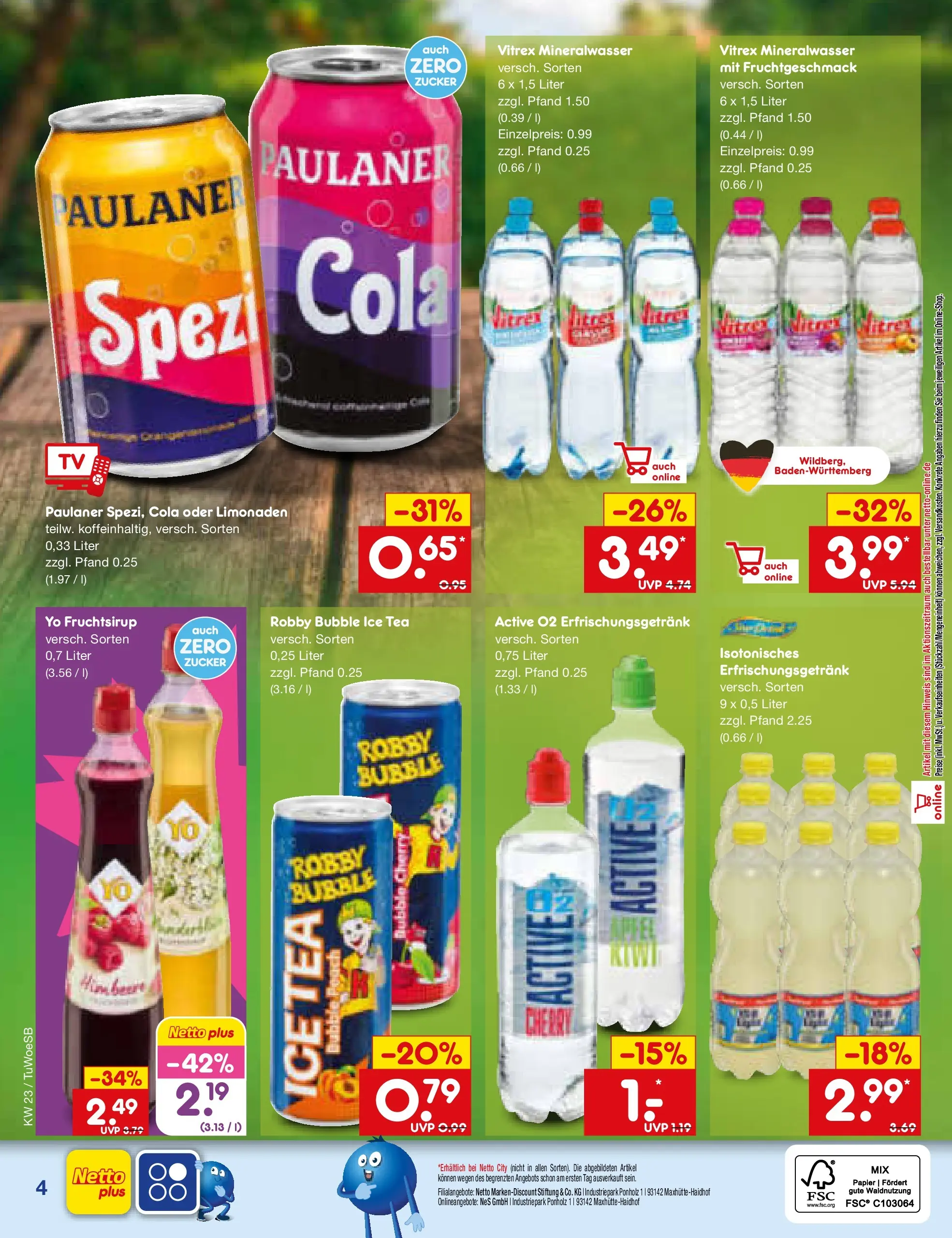Netto Marken-Discount Prospekt Gemmingen (ab 01.06.2026) » Angebote | Seite: 29 | Produkte: Mineralwasser, Zucker, Paulaner, TV Netto Marken-Discount Prospekt Gemmingen (ab 01.06.2026) » Angebote | Seite: 29 | Produkte: Mineralwasser, Zucker, Paulaner, TV