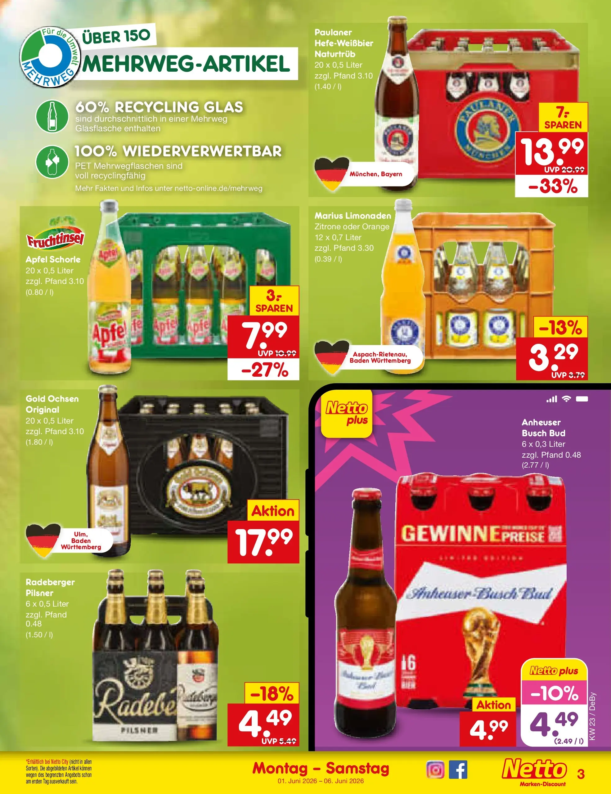 Netto Marken-Discount Prospekt Thierhaupten (ab 01.06.2026) » Angebote | Seite: 31 | Produkte: Äpfel, Zitrone, Radeberger pilsner, Paulaner Netto Marken-Discount Prospekt Thierhaupten (ab 01.06.2026) » Angebote | Seite: 31 | Produkte: Äpfel, Zitrone, Radeberger pilsner, Paulaner
