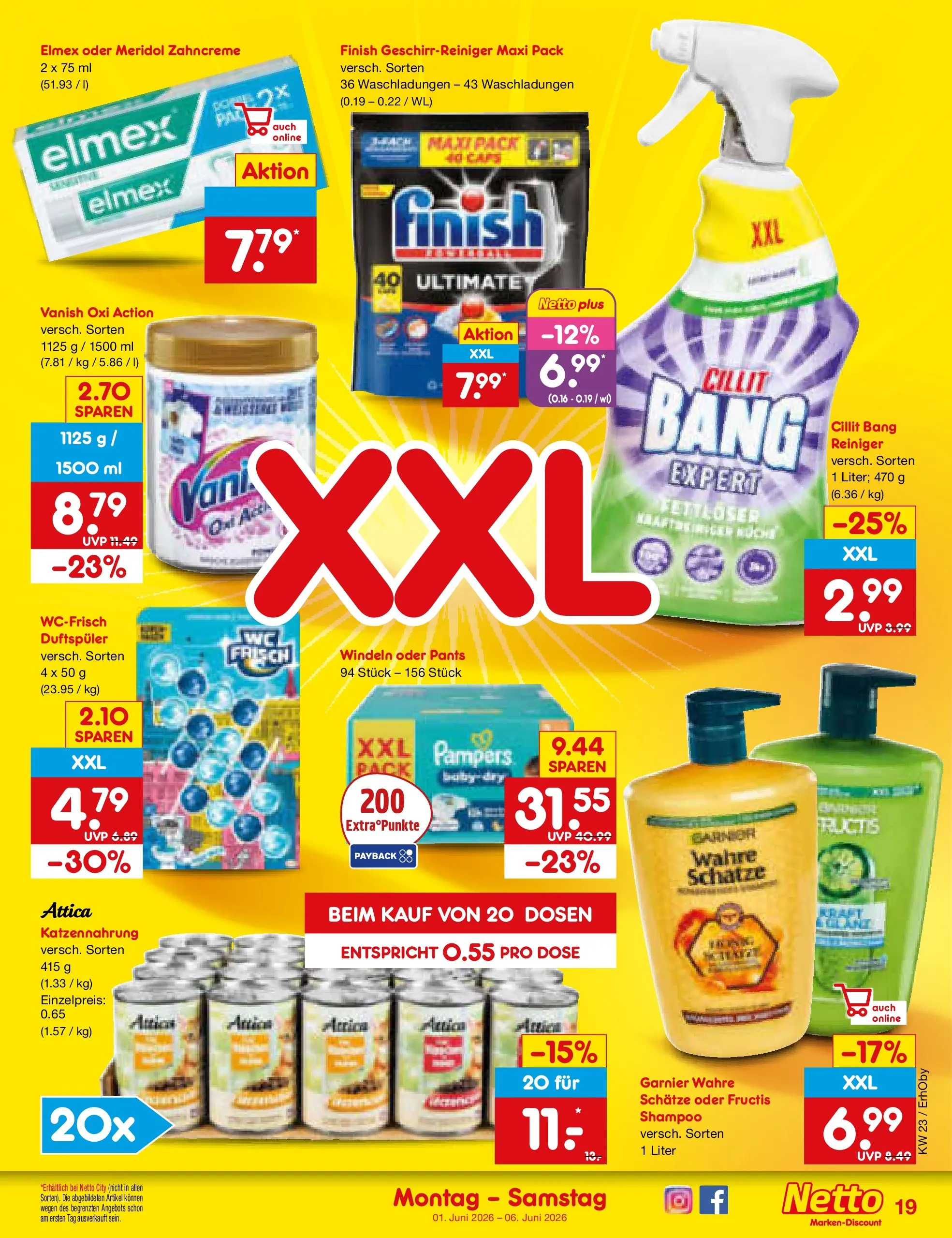 Netto Marken-Discount Prospekt Mauern (ab 01.06.2026) » Angebote | Seite: 21 | Produkte: Pampers, Finish, Shampoo Netto Marken-Discount Prospekt Mauern (ab 01.06.2026) » Angebote | Seite: 21 | Produkte: Pampers, Finish, Shampoo