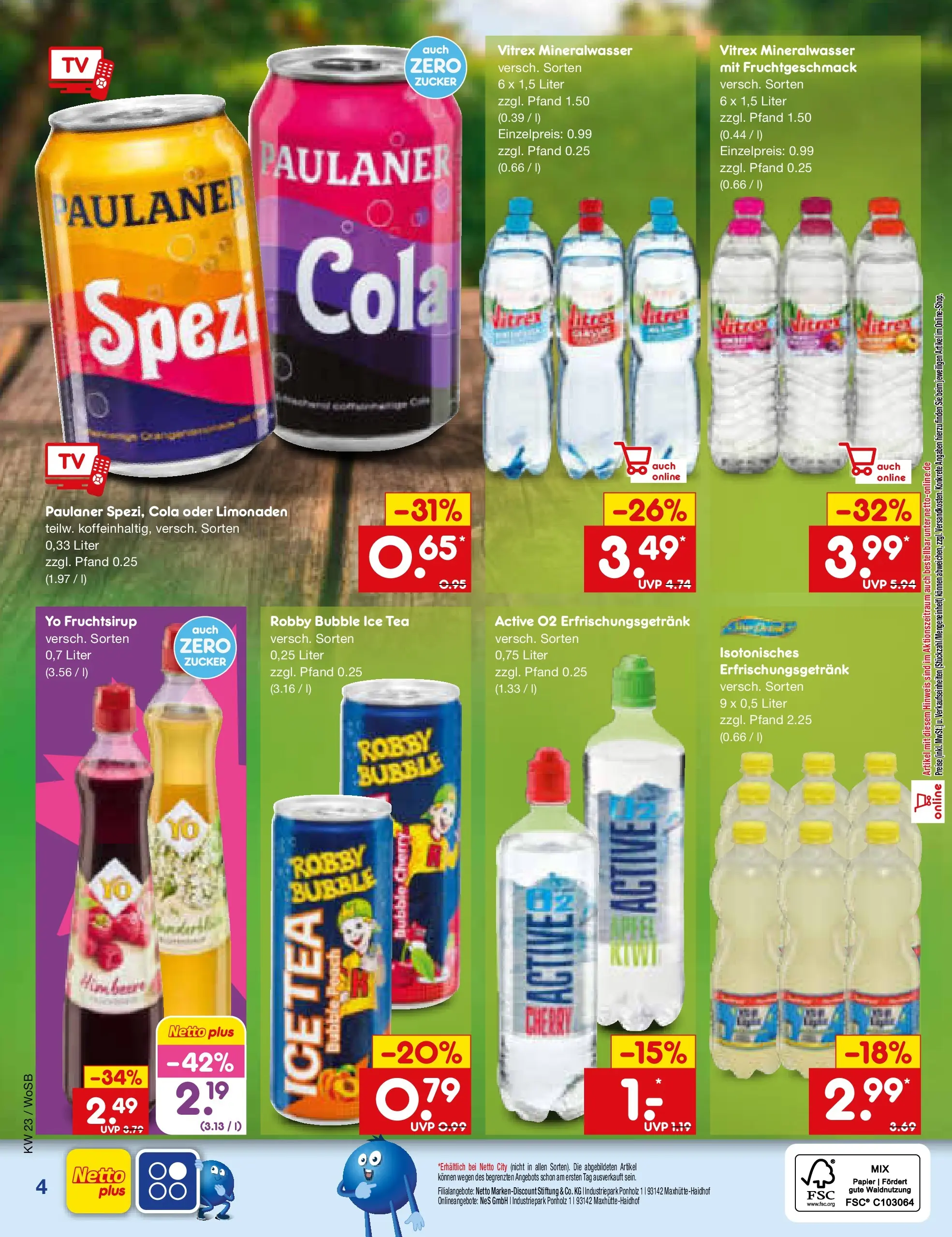 Netto Marken-Discount Prospekt Mannheim (ab 01.06.2026) » Angebote | Seite: 29 | Produkte: Cola, Mineralwasser, Paulaner, TV Netto Marken-Discount Prospekt Mannheim (ab 01.06.2026) » Angebote | Seite: 29 | Produkte: Cola, Mineralwasser, Paulaner, TV