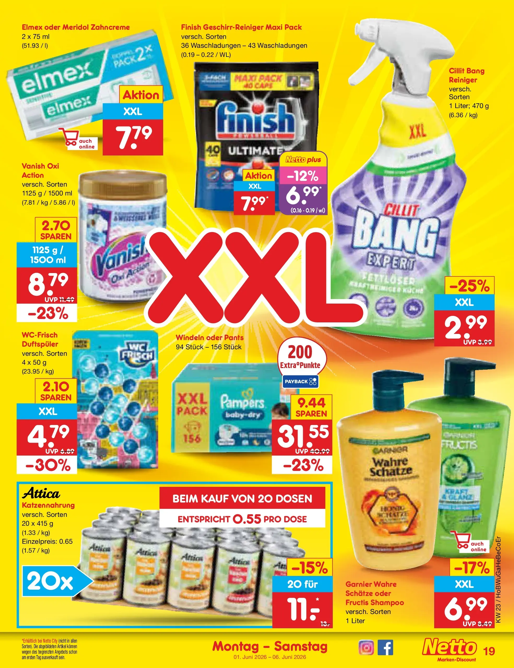 Netto Marken-Discount Prospekt Kremmen (ab 01.06.2026) » Angebote | Seite: 21 | Produkte: Pampers, Finish, Shampoo Netto Marken-Discount Prospekt Kremmen (ab 01.06.2026) » Angebote | Seite: 21 | Produkte: Pampers, Finish, Shampoo