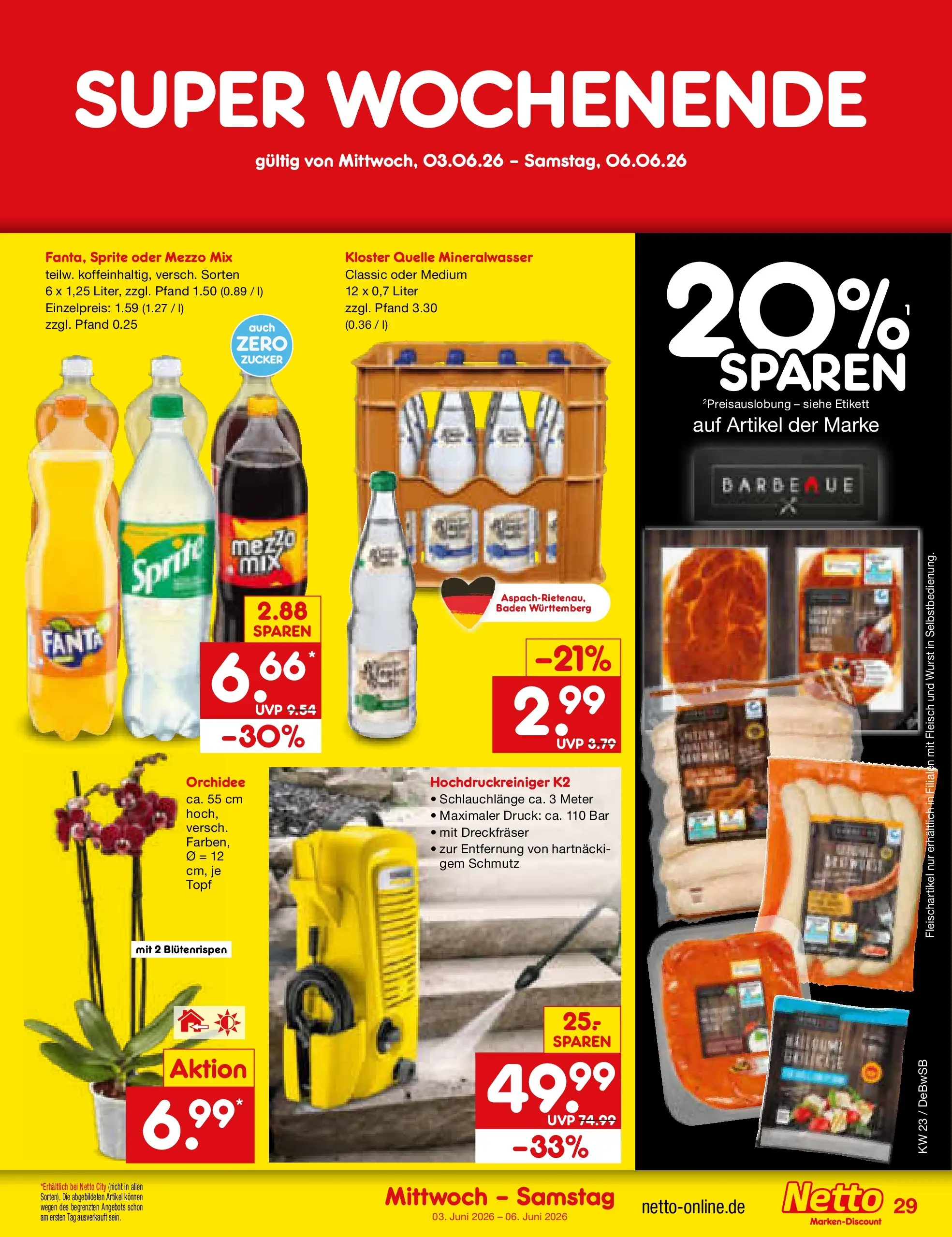 Netto Marken-Discount Prospekt Waiblingen-Bittenfeld (ab 01.06.2026) » Angebote | Seite: 43 | Produkte: Mezzo mix, Orchidee, Wurst, Hochdruckreiniger