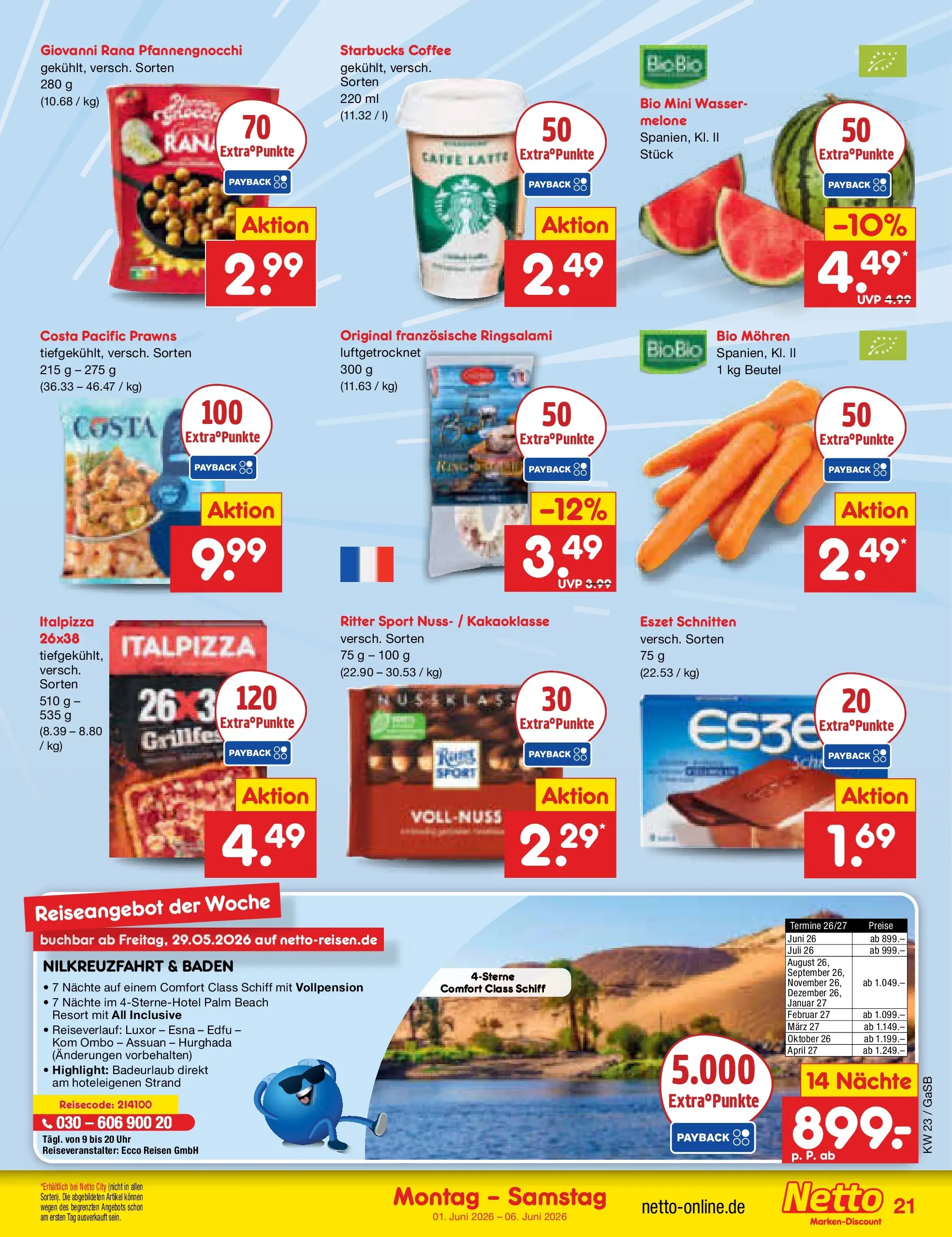 Netto Marken-Discount Prospekt Bremen-Lesum (ab 01.06.2026) » Angebote | Seite: 23 | Produkte: Ritter sport, Starbucks, Mohren, Uhr