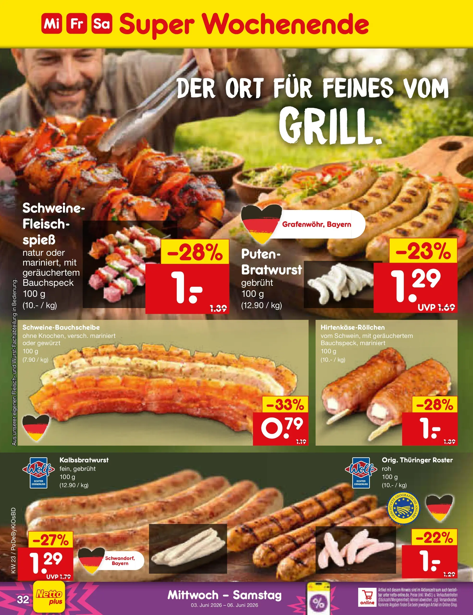 Netto Marken-Discount Prospekt Buttenwiesen (ab 01.06.2026) » Angebote | Seite: 46 | Produkte: Bratwurst, Fleisch Netto Marken-Discount Prospekt Buttenwiesen (ab 01.06.2026) » Angebote | Seite: 46 | Produkte: Bratwurst, Fleisch