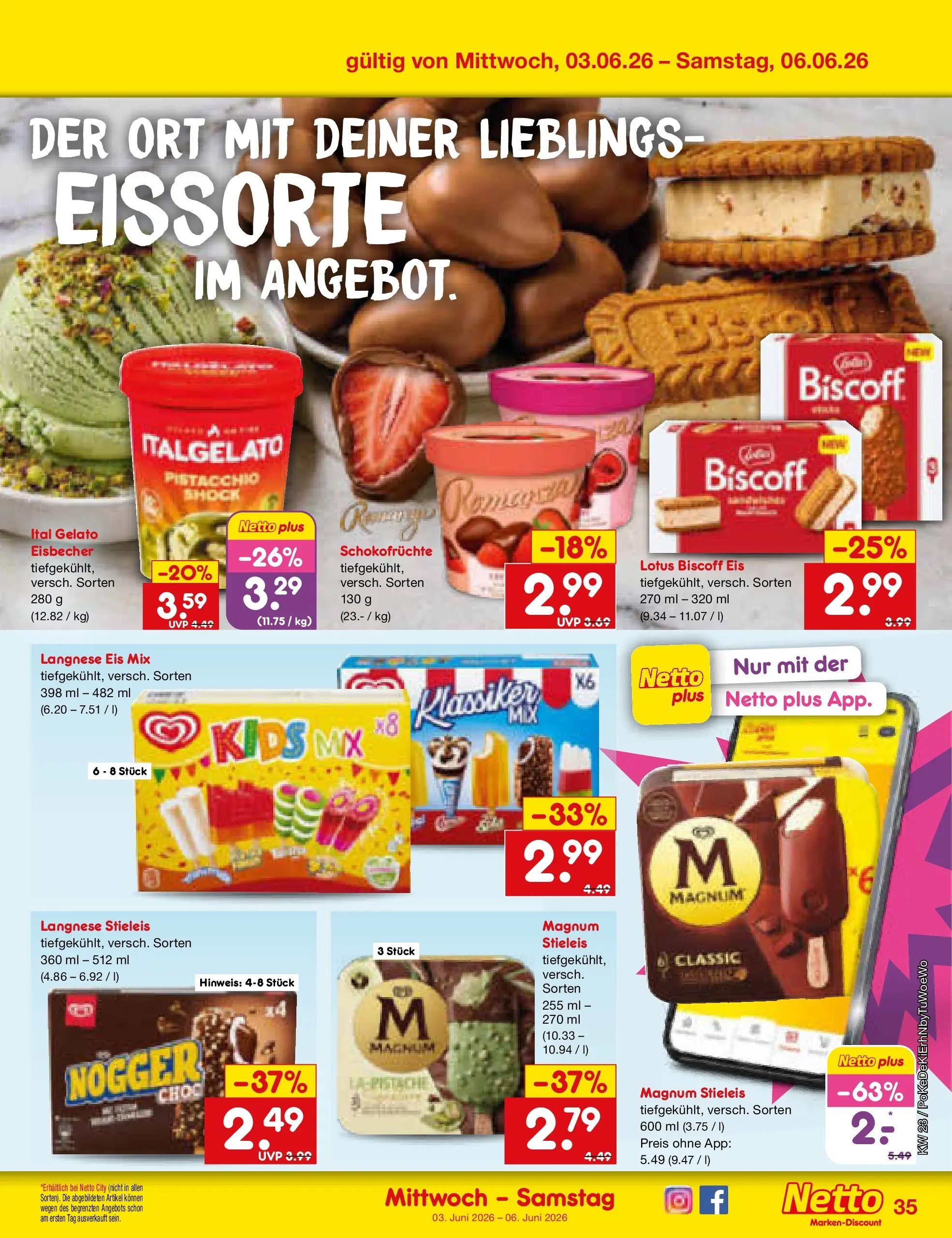 Netto Marken-Discount Prospekt Mannheim (ab 01.06.2026) » Angebote | Seite: 49 | Produkte: Langnese, Eis Netto Marken-Discount Prospekt Mannheim (ab 01.06.2026) » Angebote | Seite: 49 | Produkte: Langnese, Eis